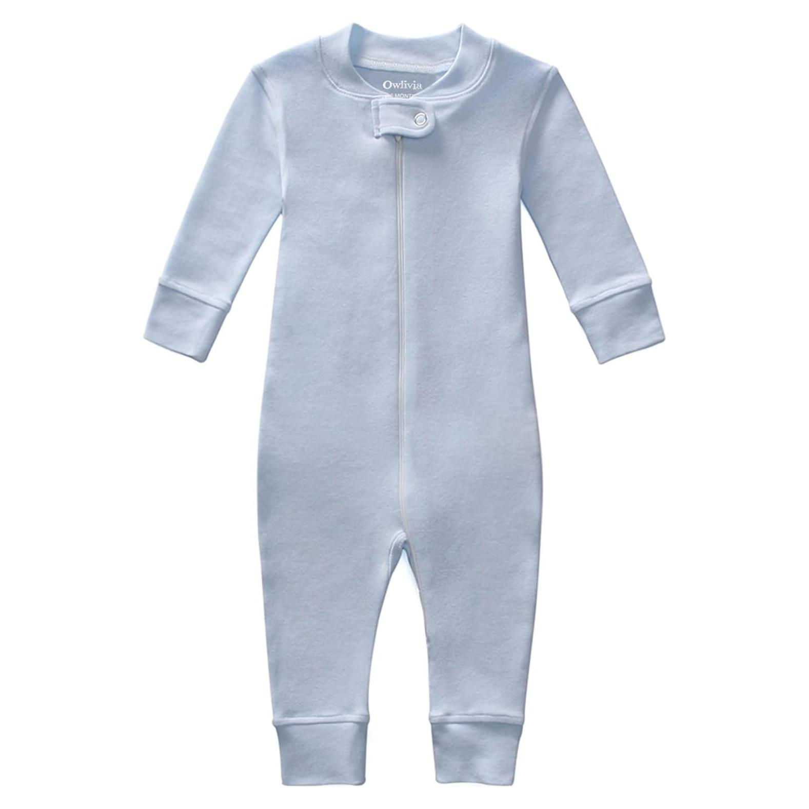 Pijamas de Algodón Orgánico Owlivia para Bebé 0-3 Meses Azul