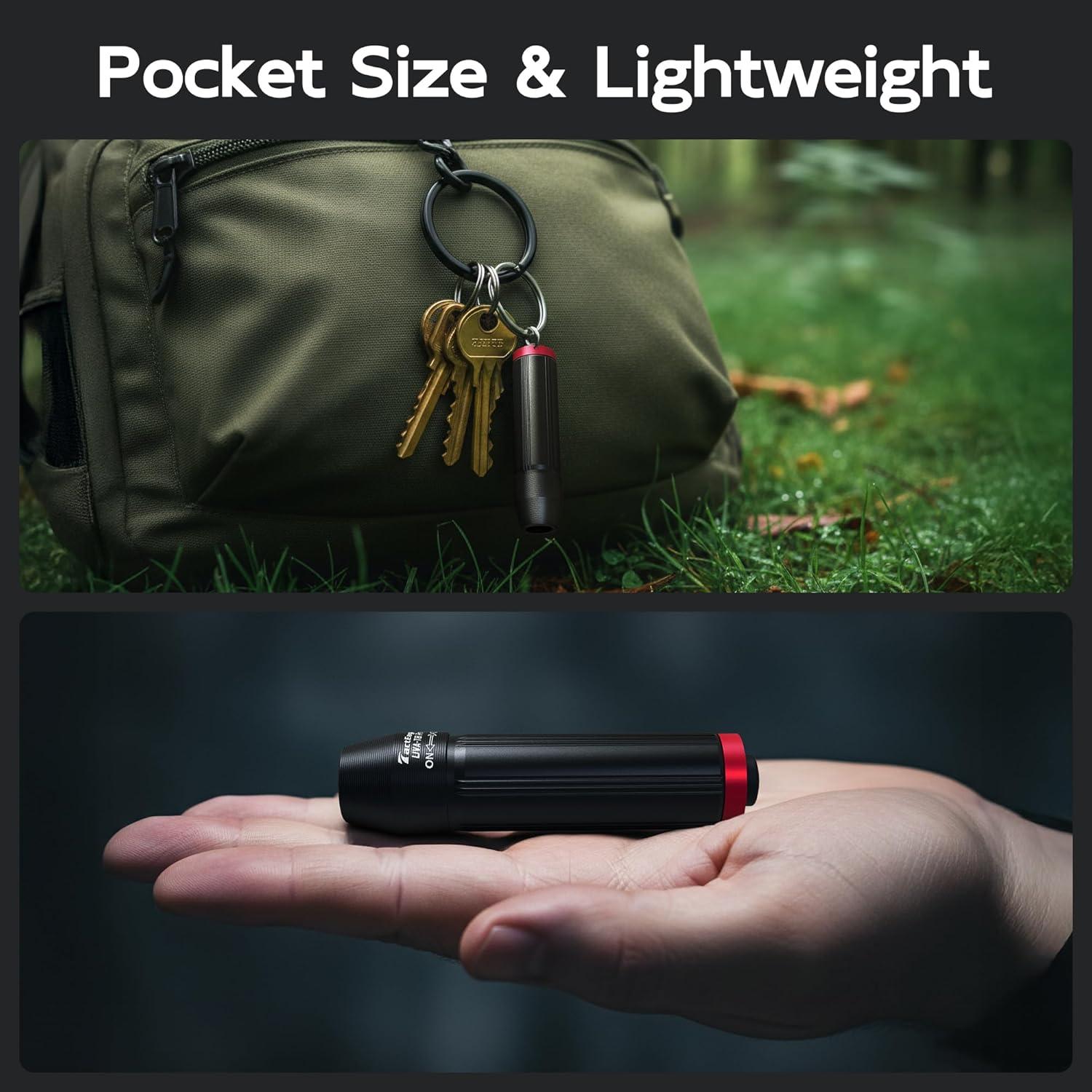 Linterna UV 365nm TactEagle UVA-T8 Mini con Llavero