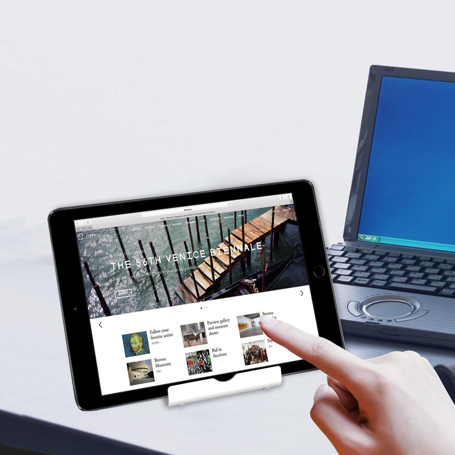 JETech Tablet Stand, Adjustable Portable Desktop Holder, Foldable Dock for iPad/iPad Pro/Air/Mini, Galaxy Tab A8/A7 Lite/A7/S8/S7, Kindle, Tab/Phones(4-11"), Sliver