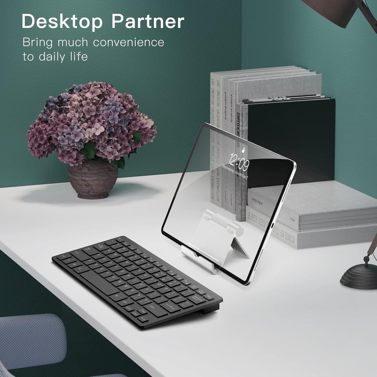 JETech Tablet Stand, Adjustable Portable Desktop Holder, Foldable Dock for iPad/iPad Pro/Air/Mini, Galaxy Tab A8/A7 Lite/A7/S8/S7, Kindle, Tab/Phones(4-11"), Sliver