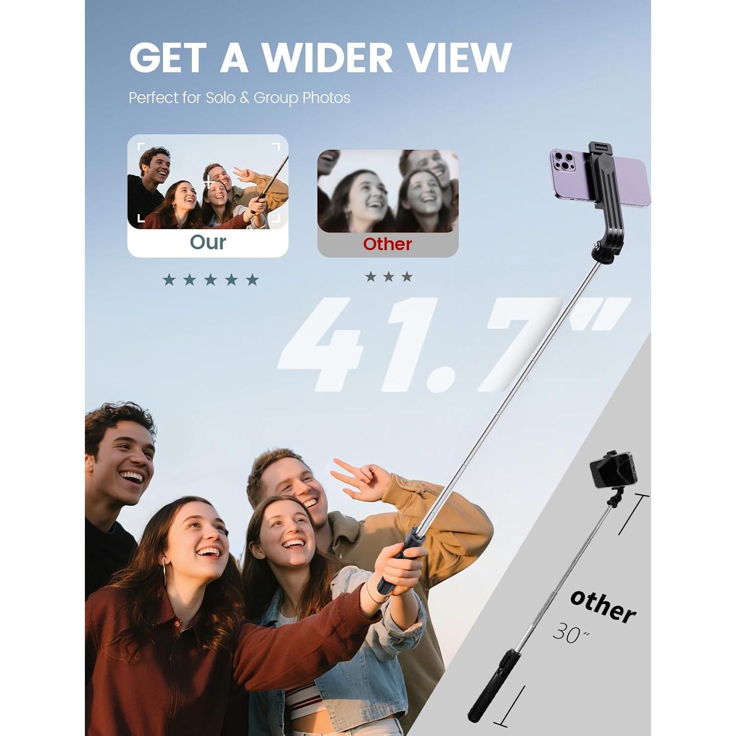 Trípode Selfie Stick ANXRE ST01 con Control Remoto 106 cm