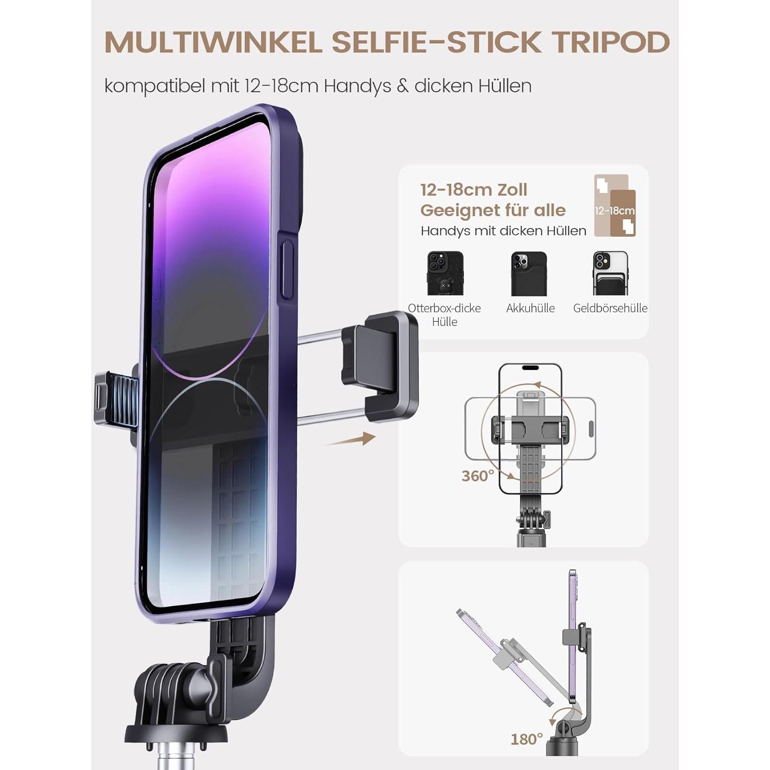 Trípode Selfie Stick ANXRE ST01 con Control Remoto 106 cm