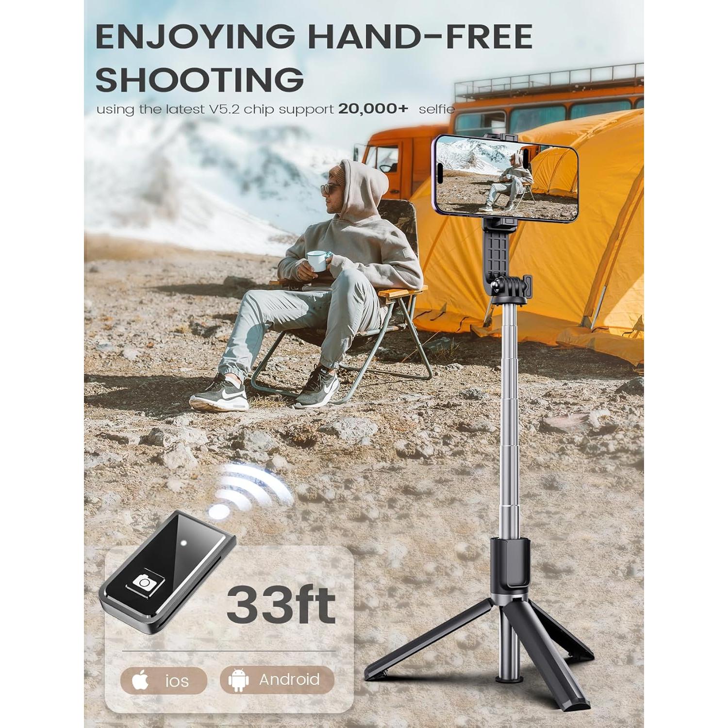 Trípode Selfie Stick ANXRE ST01 con Control Remoto 106 cm