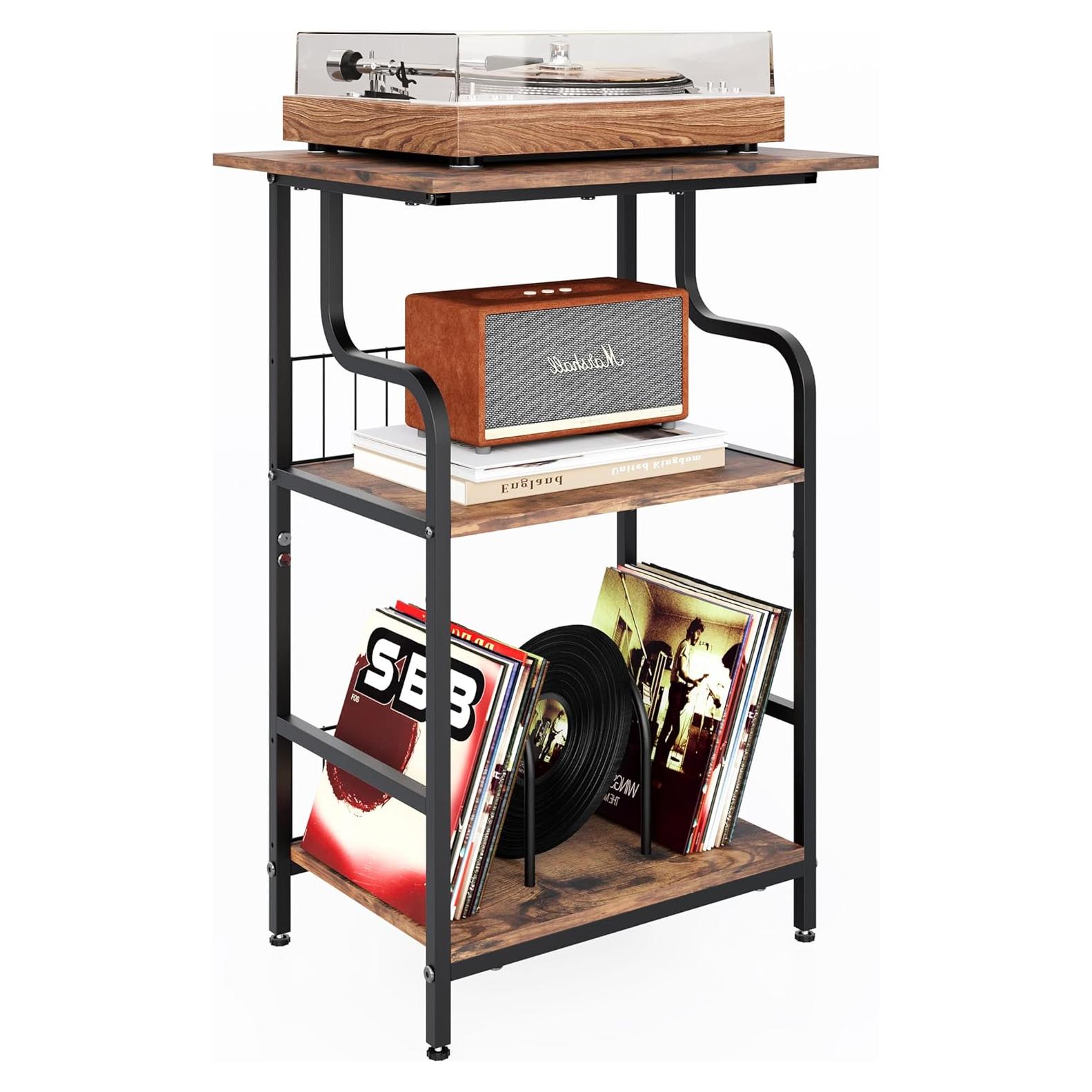 Soporte para Tocadiscos Luwesde VP-01 3 Niveles Marrón Rústico