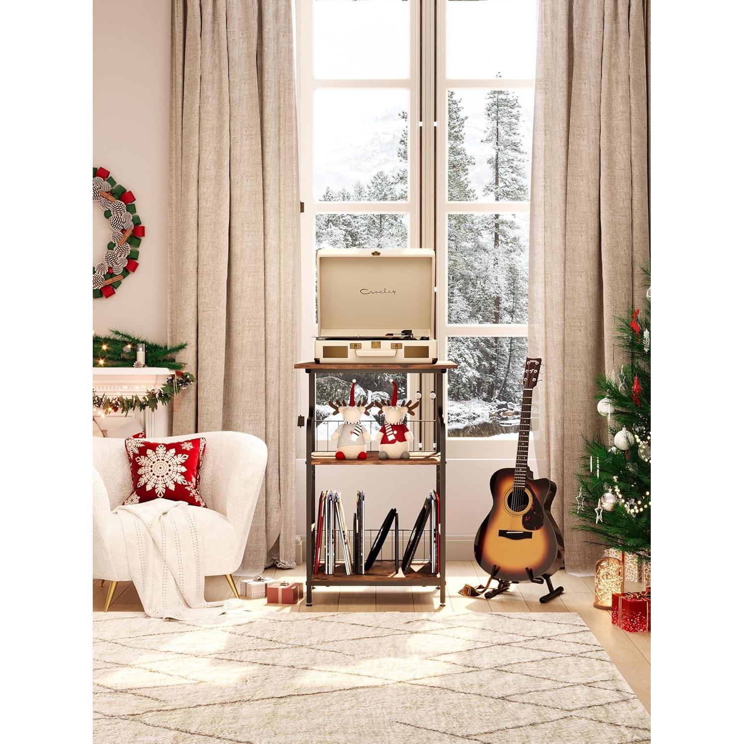 Soporte para Tocadiscos Luwesde VP-01 3 Niveles Marrón Rústico