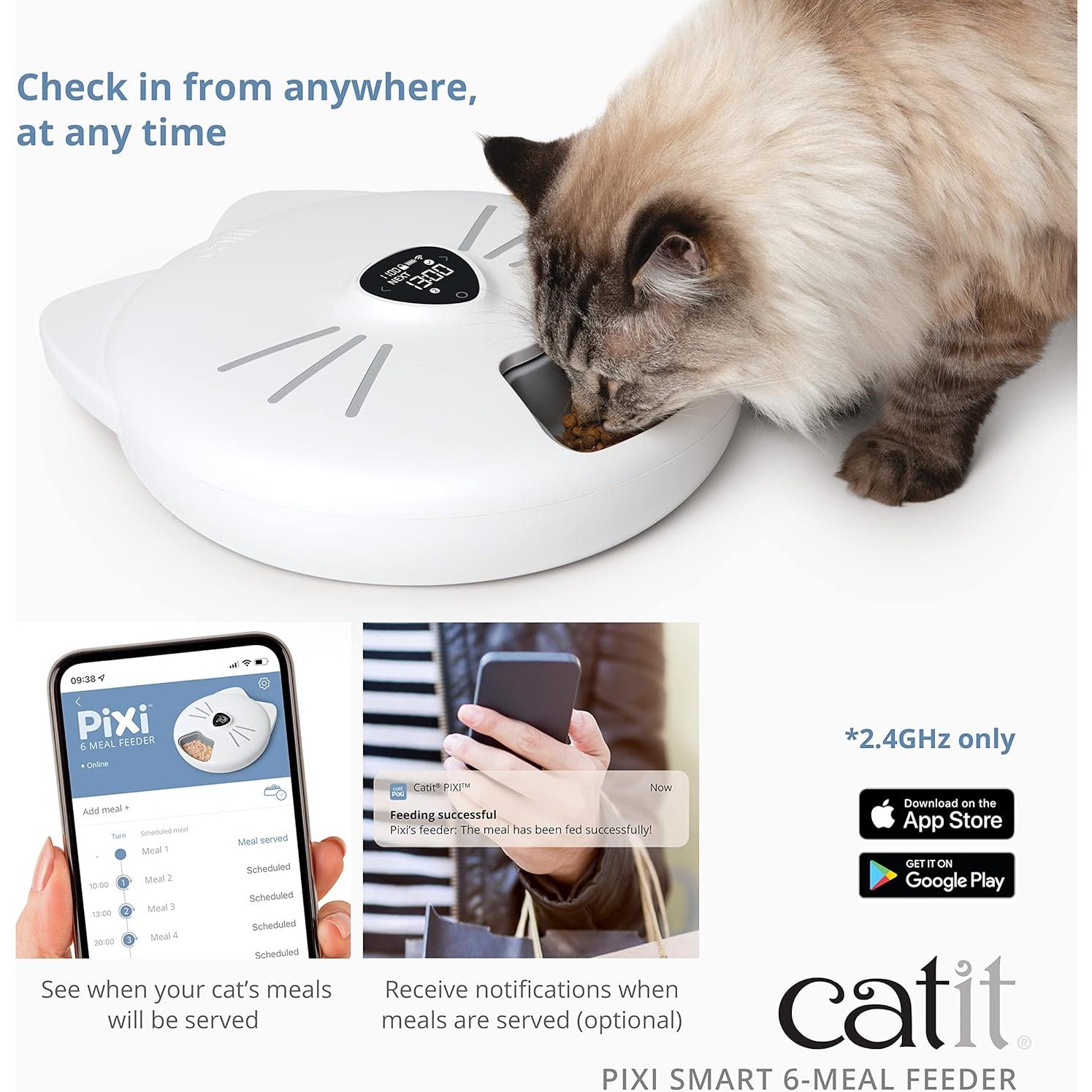 Alimentador Inteligente Catit PIXI 6 Comidas Programable Blanco