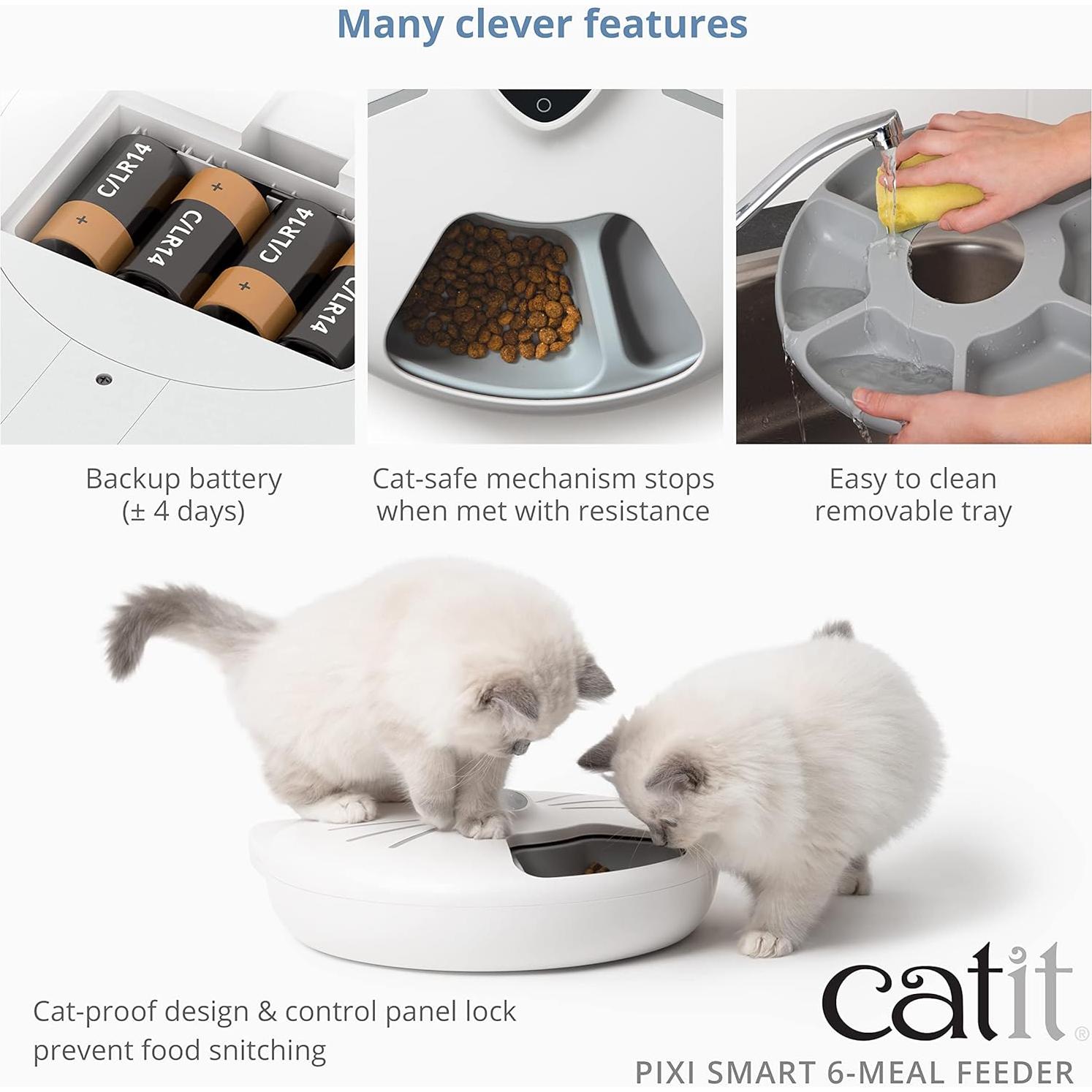 Alimentador Inteligente Catit PIXI 6 Comidas Programable Blanco