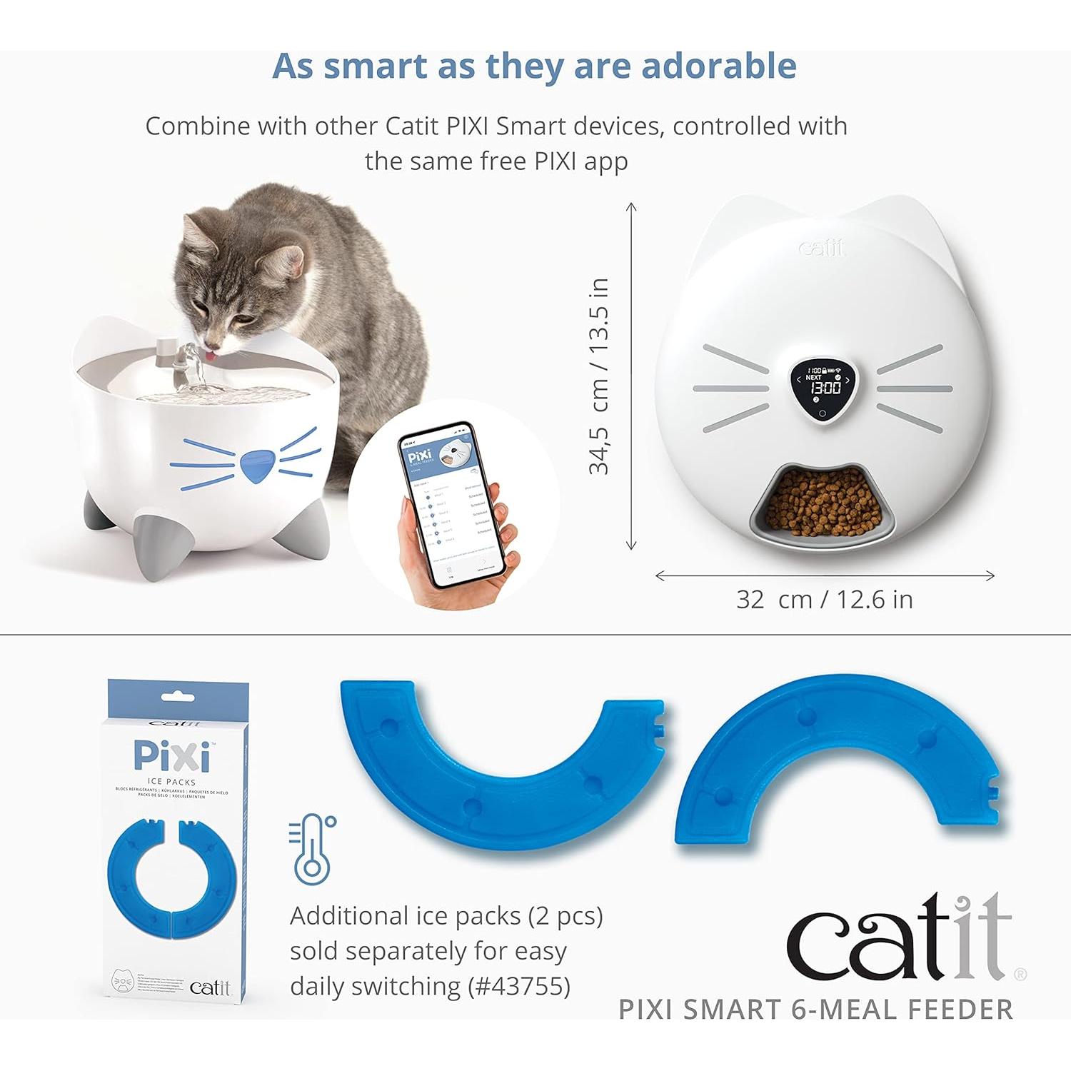 Alimentador Inteligente Catit PIXI 6 Comidas Programable Blanco