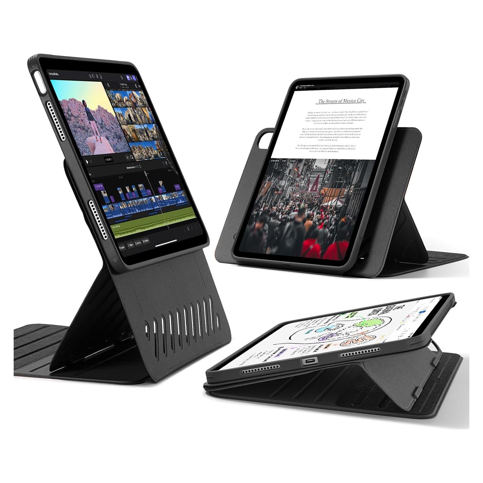 Funda ESR para iPad Air 11" y 10.9" Negra, Soporte Ajustable