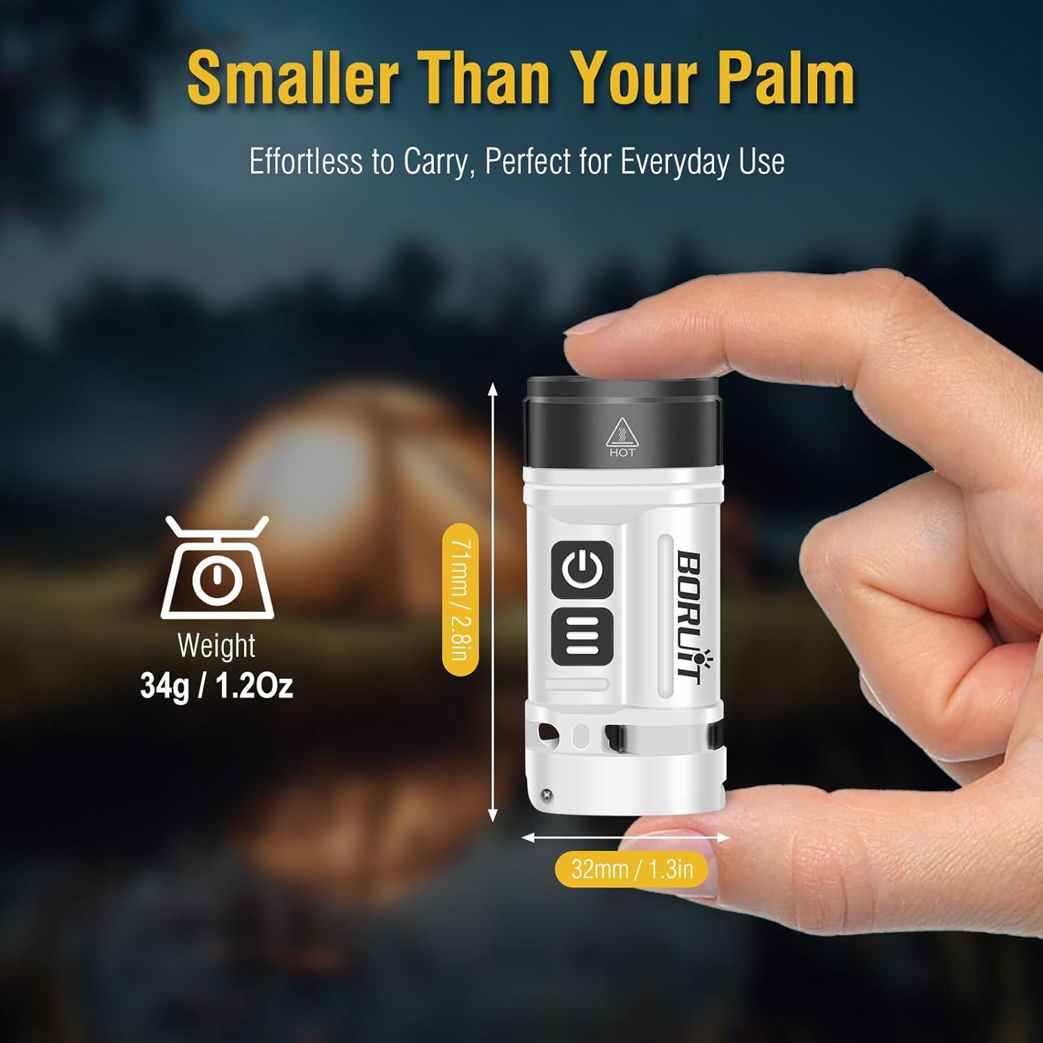 Linterna EDC BORUIT U10 880LM Recargable IPX4 Compacta