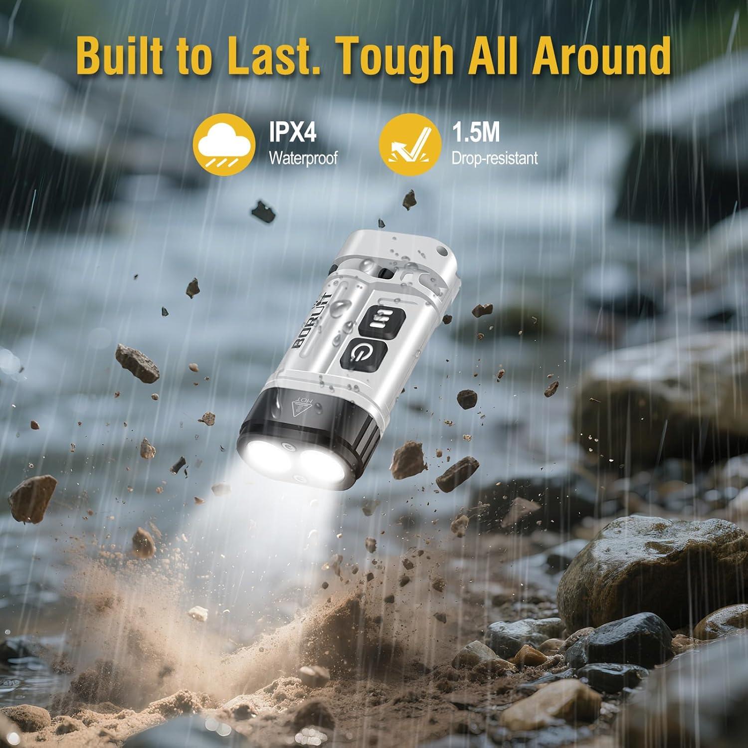 Linterna EDC BORUIT U10 880LM Recargable IPX4 Compacta