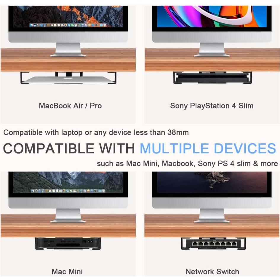 Soporte para Laptop Bajo Escritorio IFCASE Negro Aluminio 13.6 kg