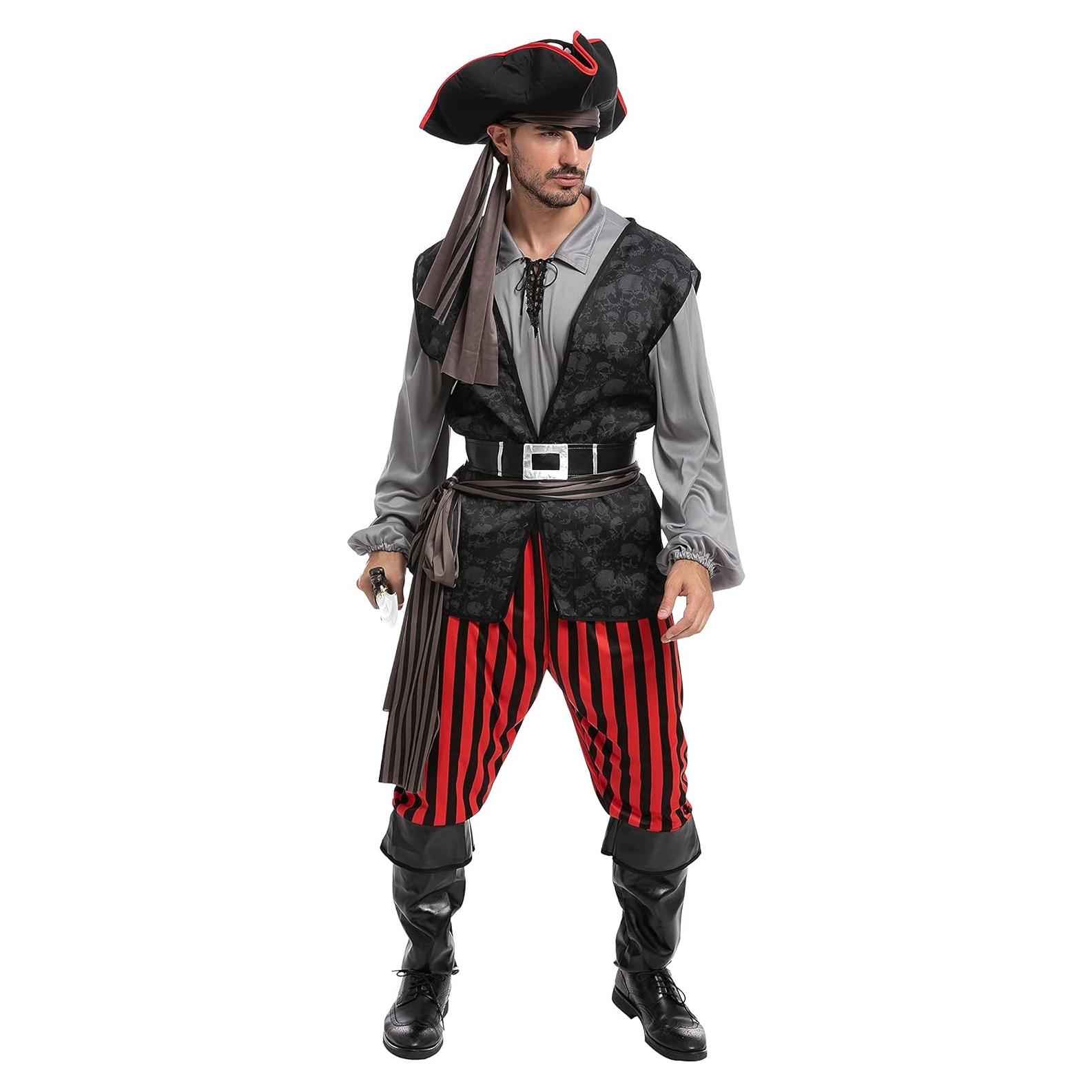 Disfraz de Pirata para Hombre Spooktacular XL Gris