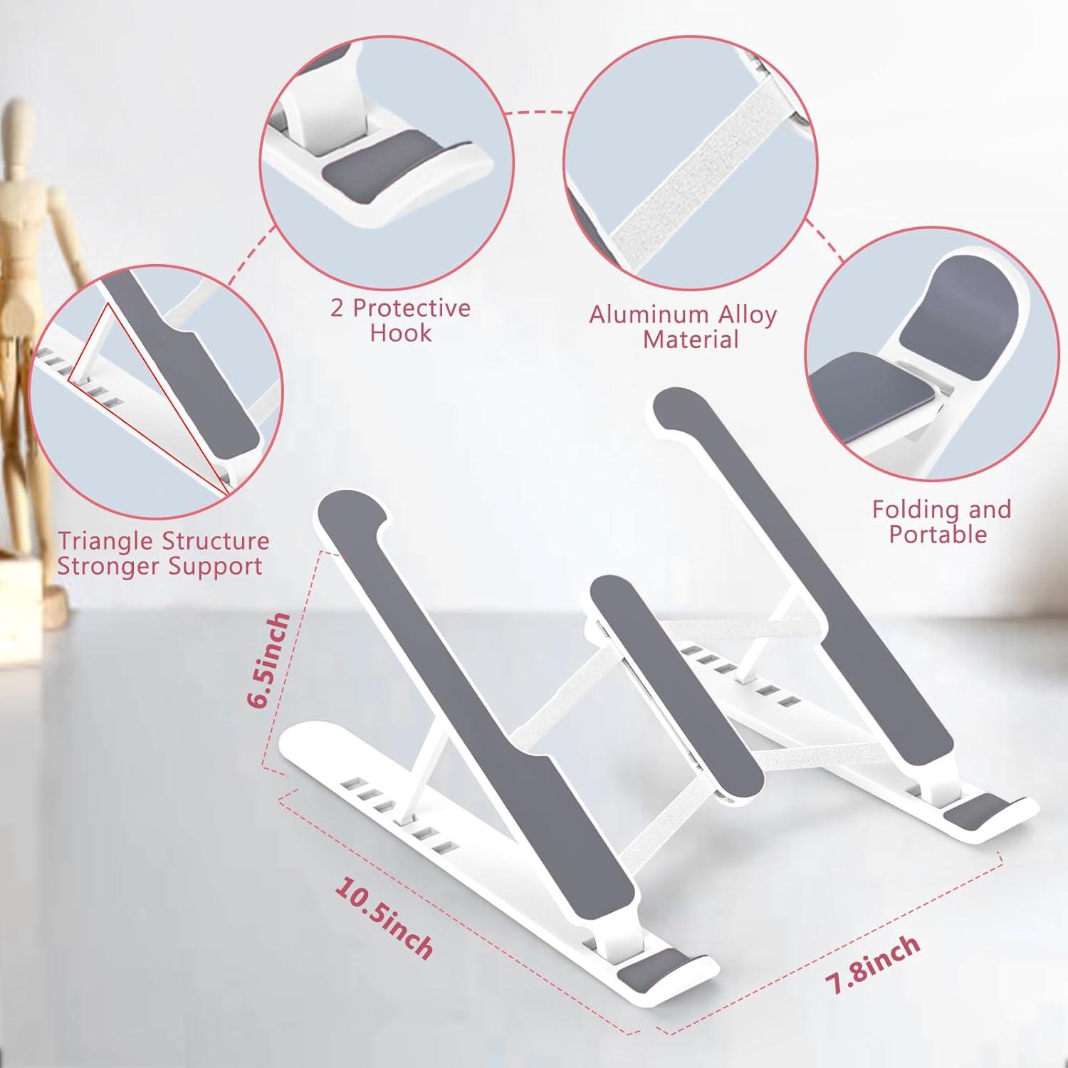 Soporte Ajustable para Laptop Pidien Blanco 6 Niveles