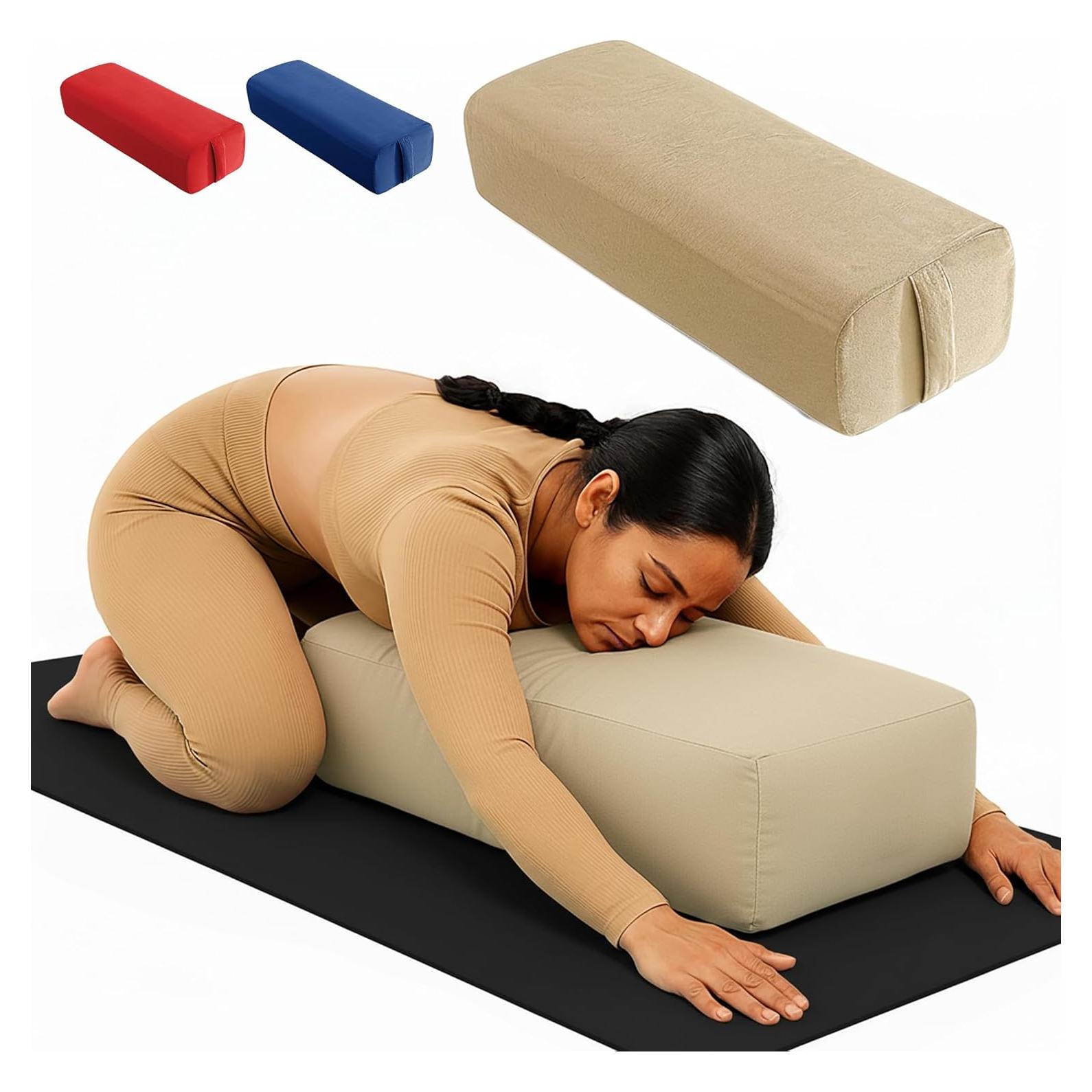 Almohada de Yoga LeelaShanti Beige 69.85x30.48cm Soporte Espalda