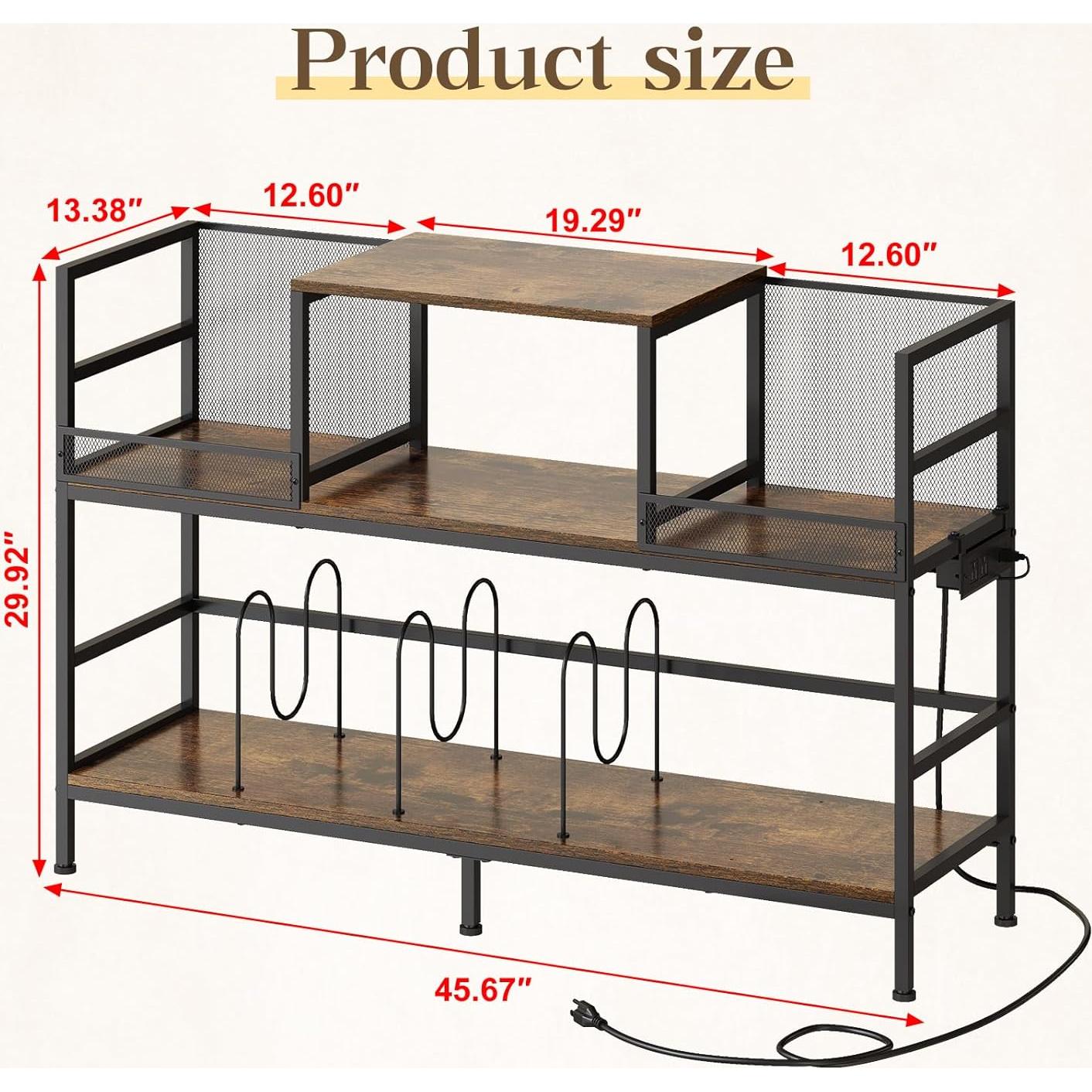 Soporte para Tocadiscos Sonyabecca con Tomas de Corriente y LED