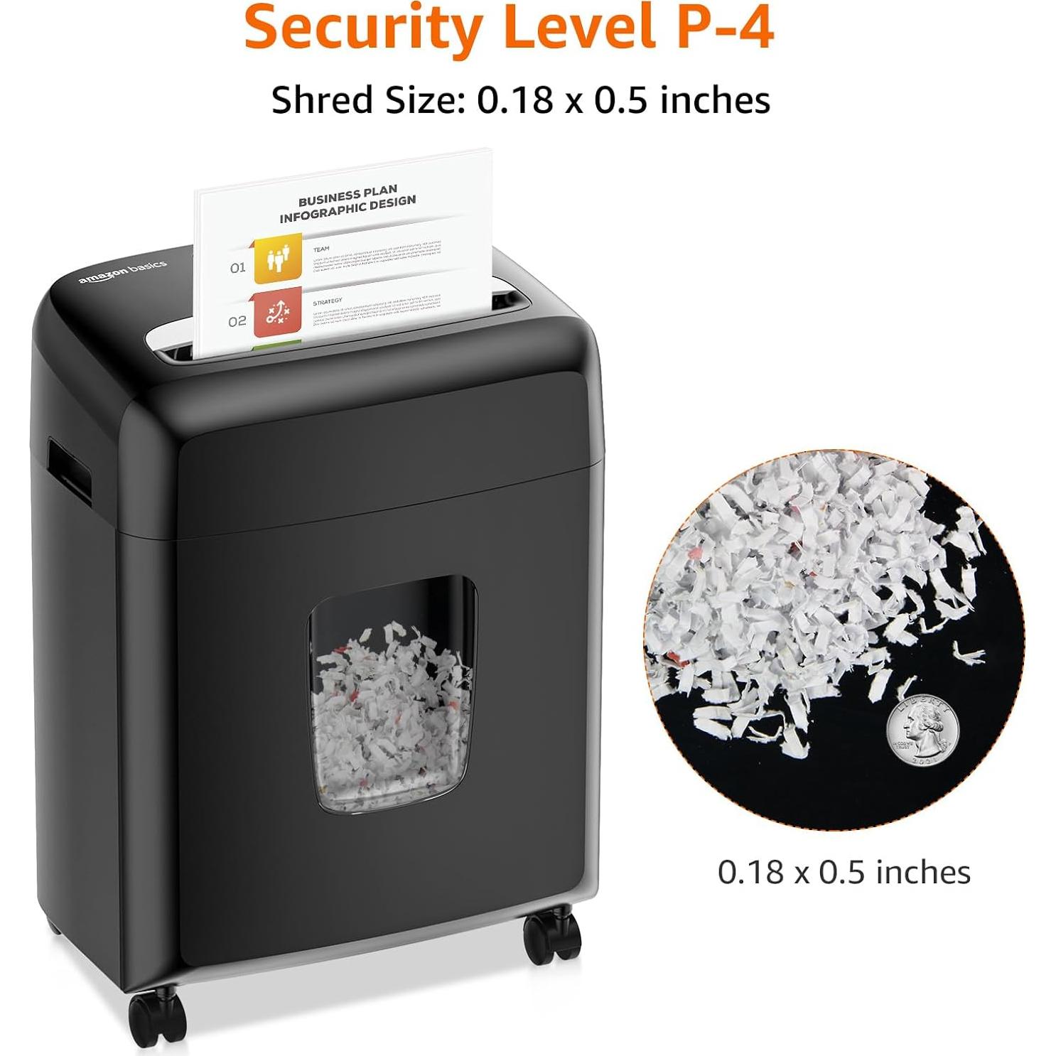 Destructora de papel Amazon Basics C217-C 8 hojas micro corte