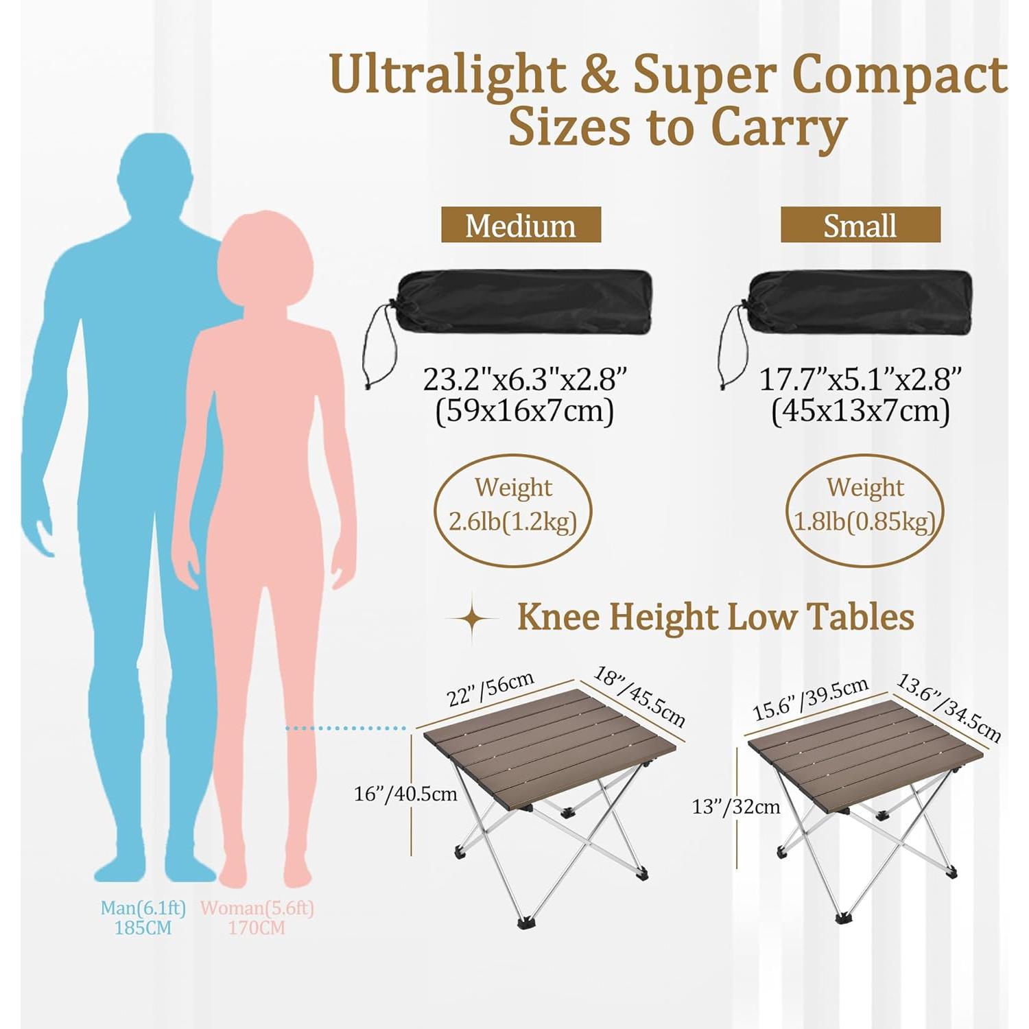 Mesa de Camping Plegable Grope CT-01 Aluminio 39x34 cm