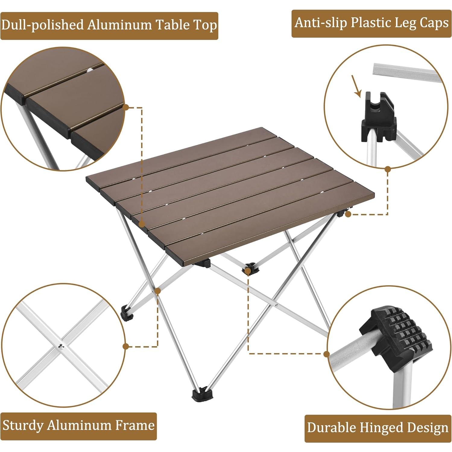 Mesa de Camping Plegable Grope CT-01 Aluminio 39x34 cm