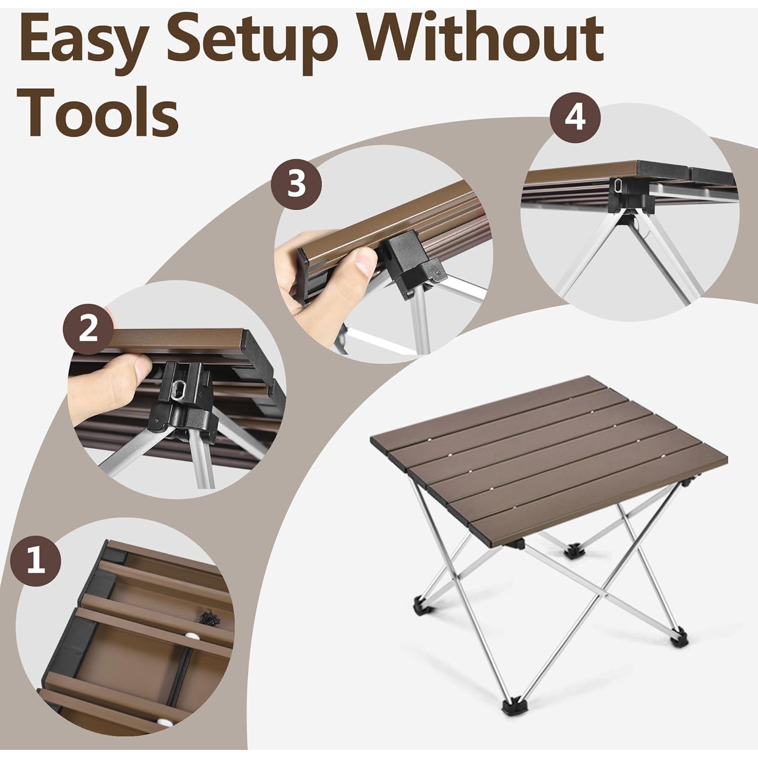 Mesa de Camping Plegable Grope CT-01 Aluminio 39x34 cm