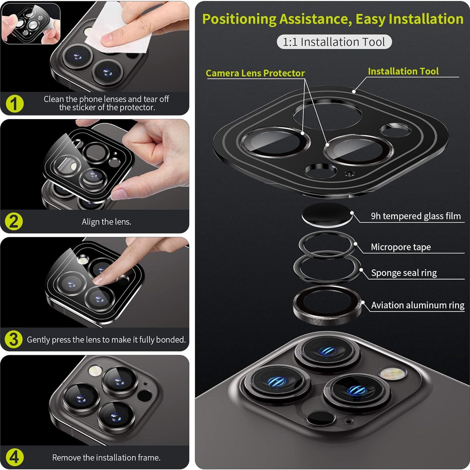 Protector de Lente de Cámara WSKEN para iPhone 14 Pro Max/Pro