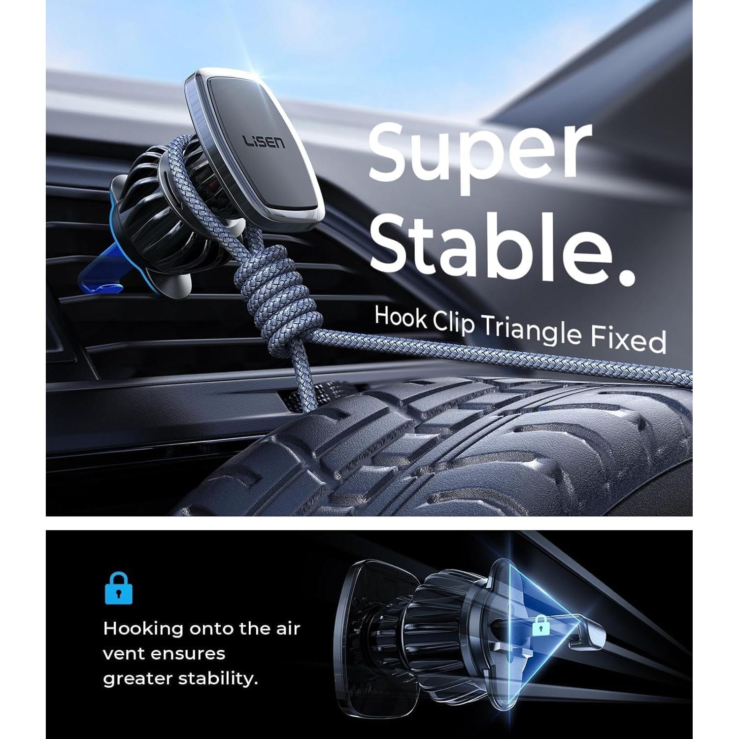 Soporte Magnético para Teléfono LISEN Auto Negro 4.9x3.6cm