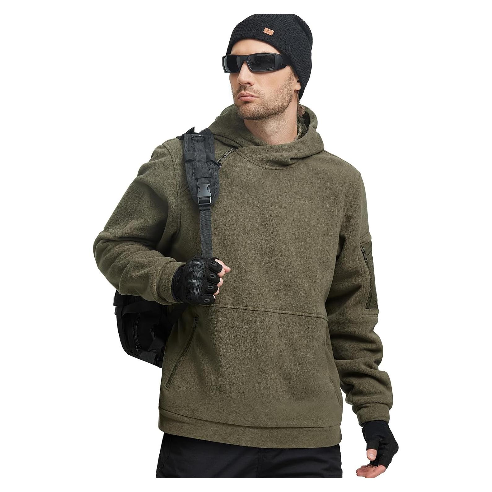 Sudadera Táctica de Invierno Free Soldier Forro Polar Verde