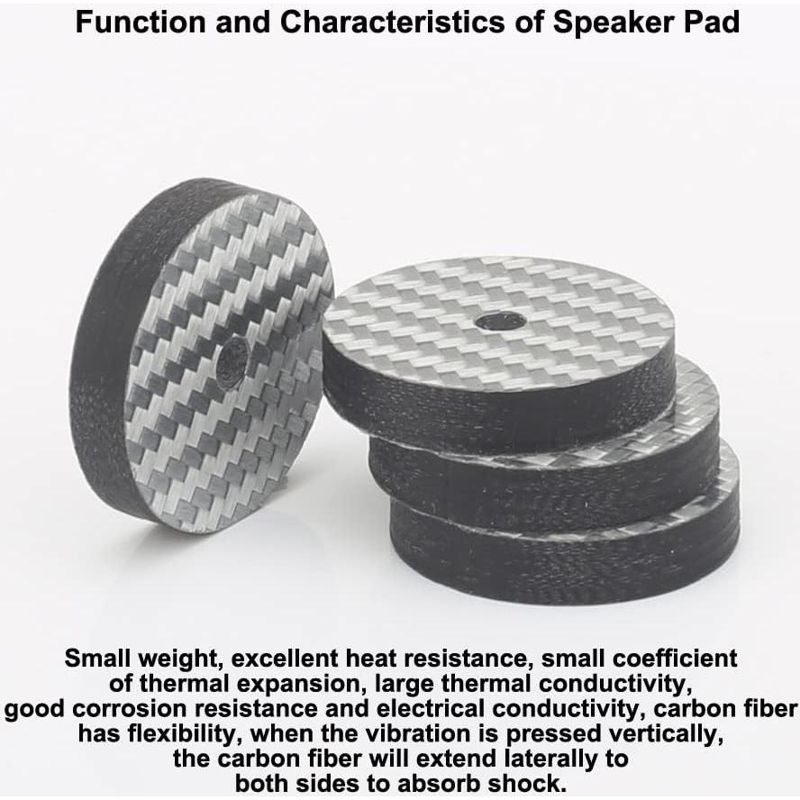 Patas de Aislamiento Audiocrast 25x5mm Fibra de Carbono 4Pcs