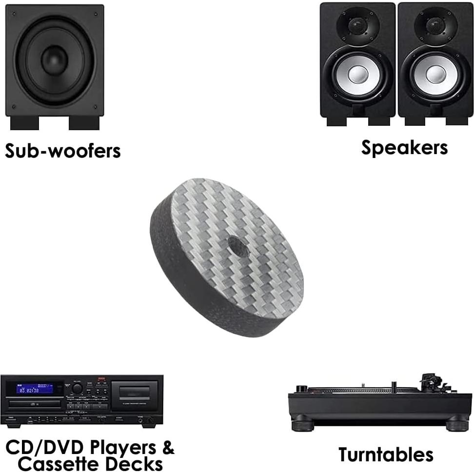 Patas de Aislamiento Audiocrast 25x5mm Fibra de Carbono 4Pcs