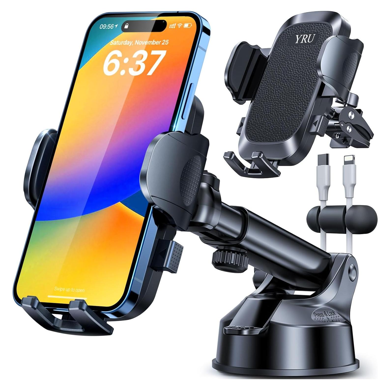 Soporte para Teléfono de Coche YRU C126 Negro 80LB Succión