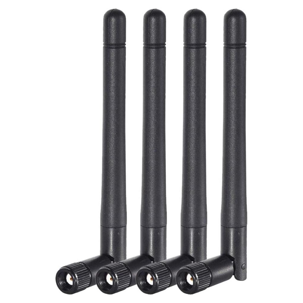 Antena Doble Banda WiFi Bingfu RP-SMA Macho 3dBi Paquete de 4