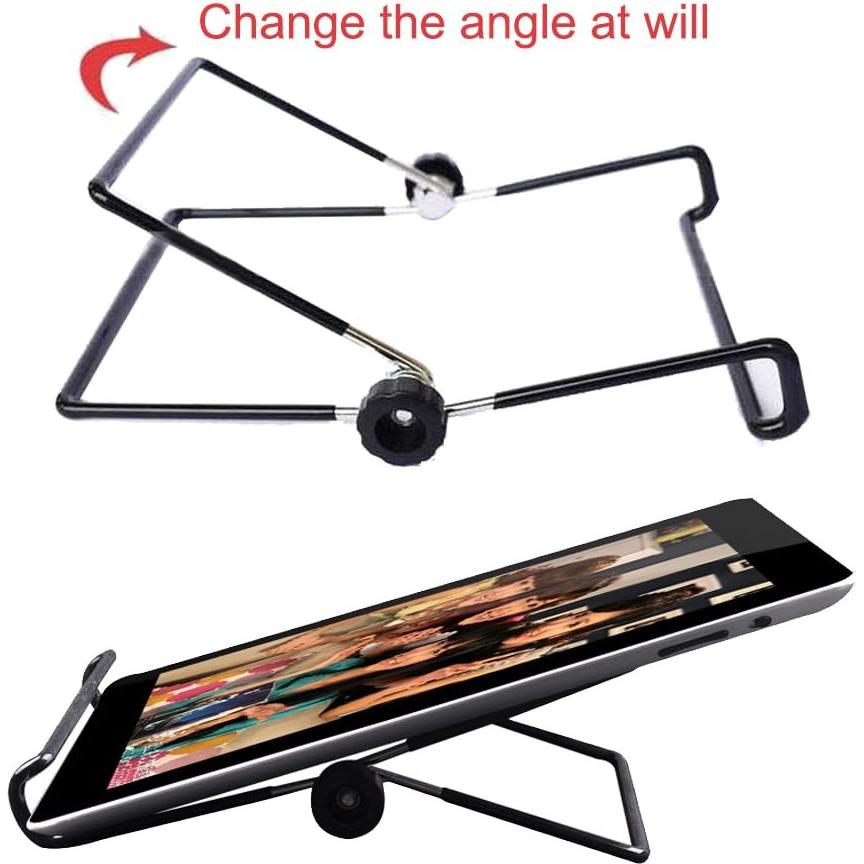MOACC Tablet Holder Stand, Universal Multi-Angle Non-Slip Adjustable Holder Cradle for 9-12.9 inch Tablet PC, Pad (Black)