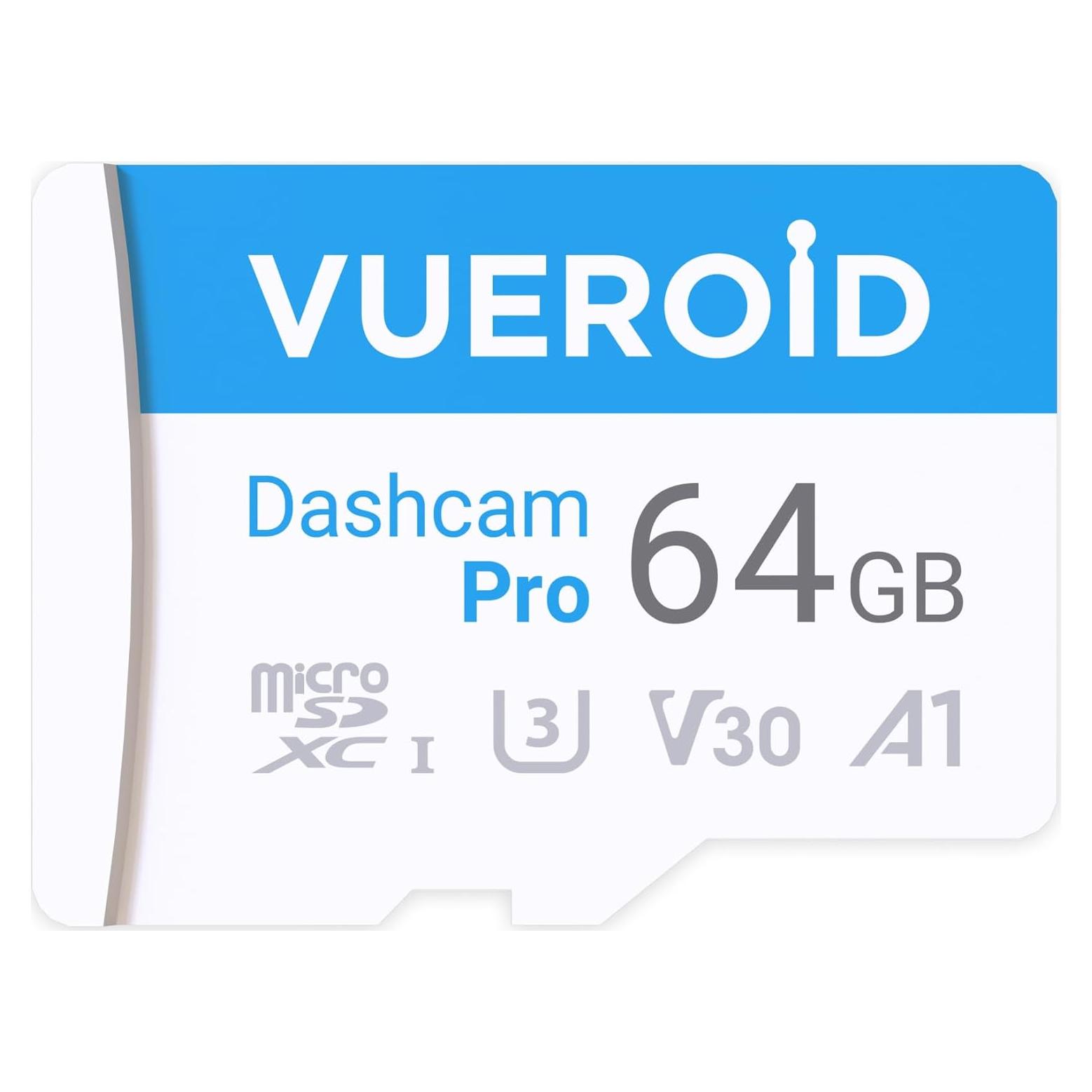 Tarjeta microSD 64GB Vueroid Dashcam Pro UHS-I A1 Clase 10