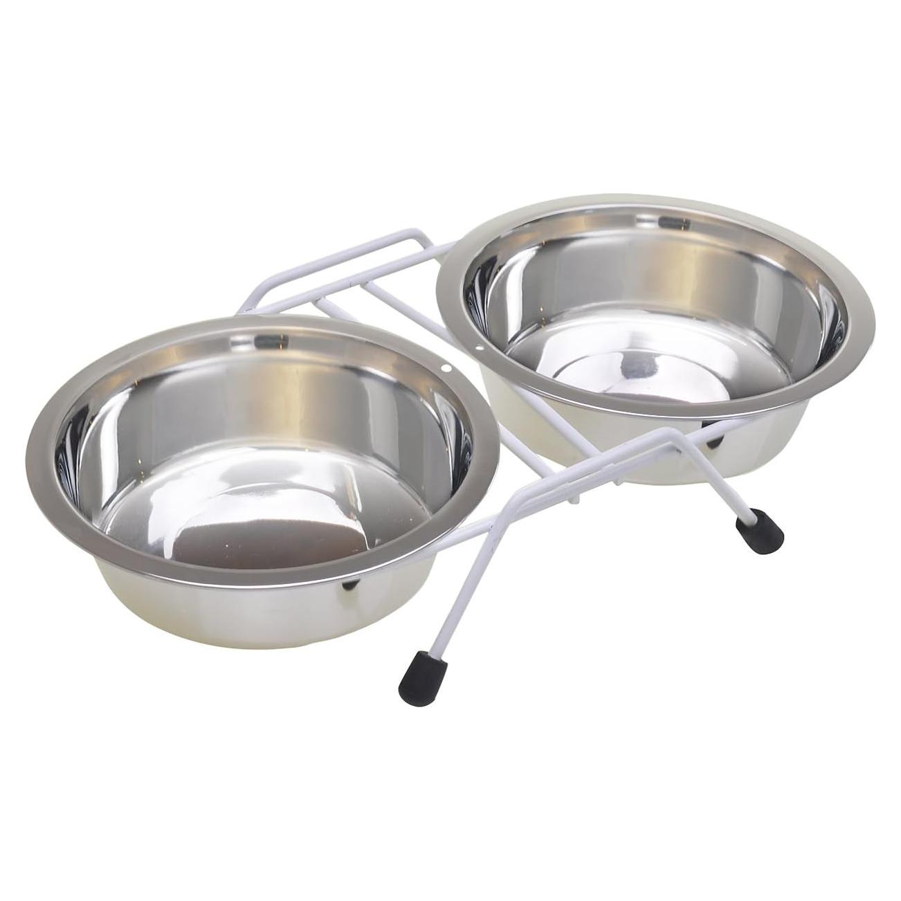 Comedero Doble Elevado Van Ness para Gatos y Perros Pequeños 480 ML