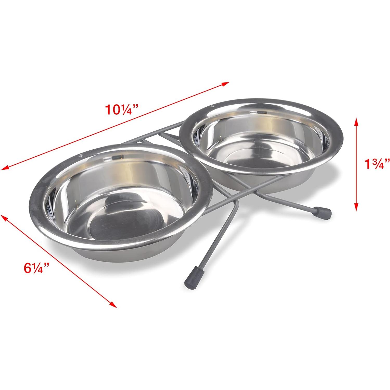 Comedero Doble Elevado Van Ness para Gatos y Perros Pequeños 480 ML