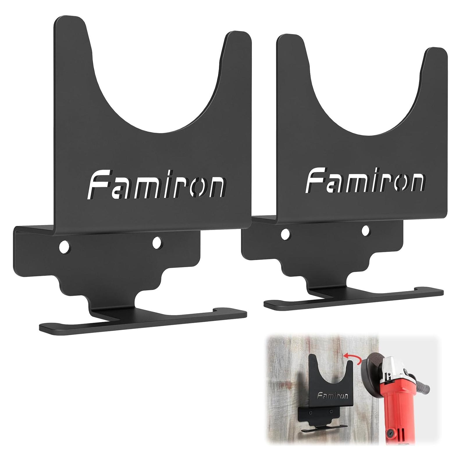 Soporte de Pared para Amoladora Famiron 5" - 2 Pcs Metal