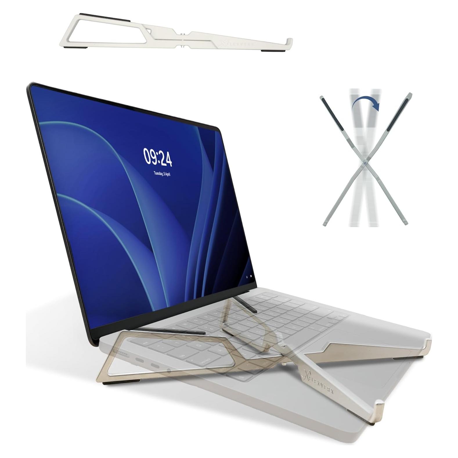 Soporte para Laptop FlexVerk Ajustable 10-16" Blanco Perla