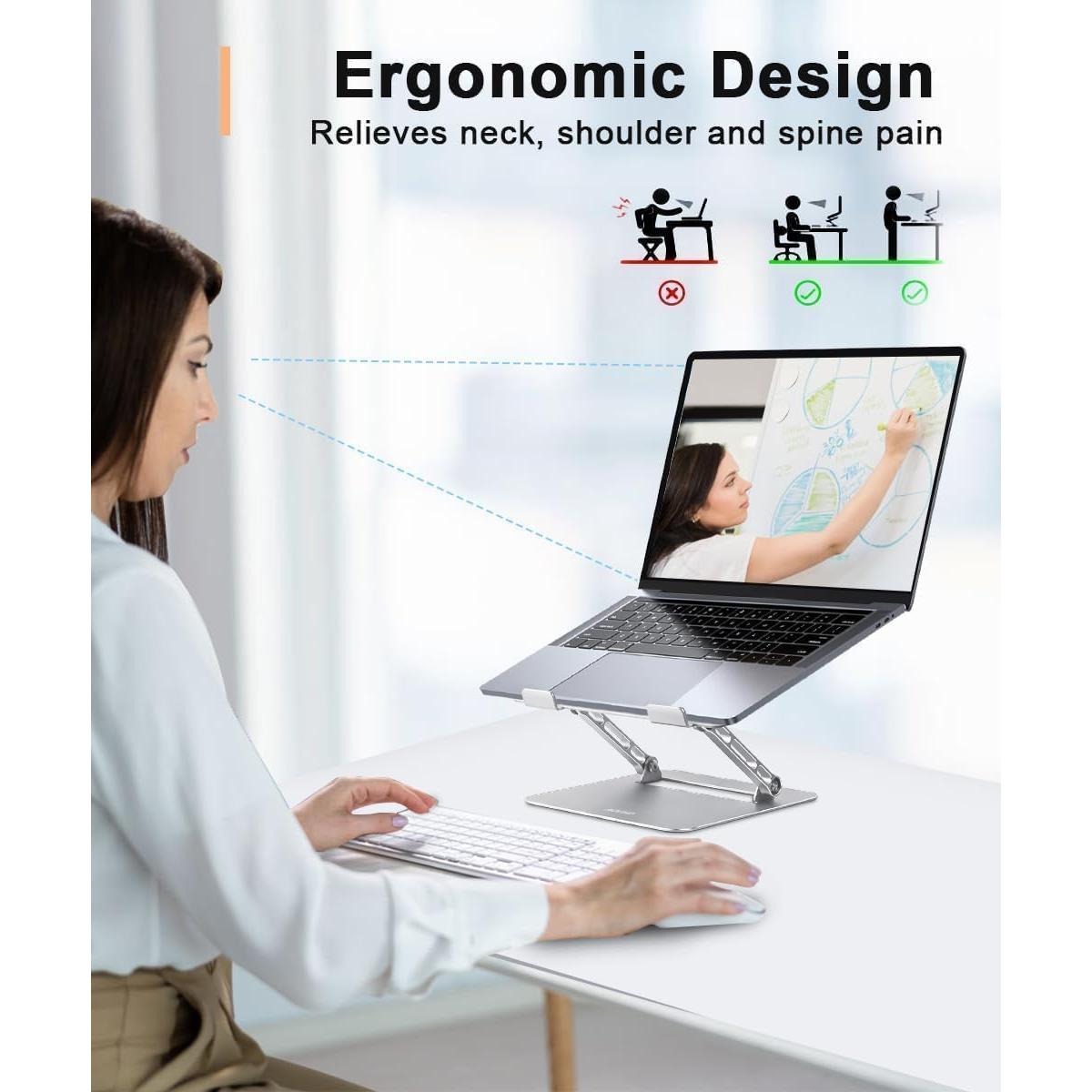 Soporte Ajustable para Laptop Aoviho Plata 10-15.6" Ergonómico