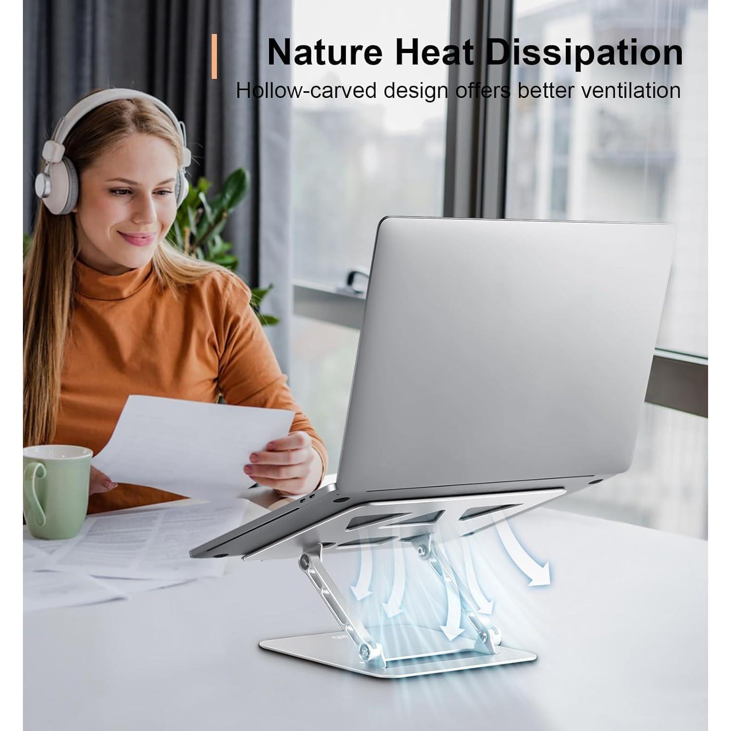 Soporte Ajustable para Laptop Aoviho Plata 10-15.6" Ergonómico