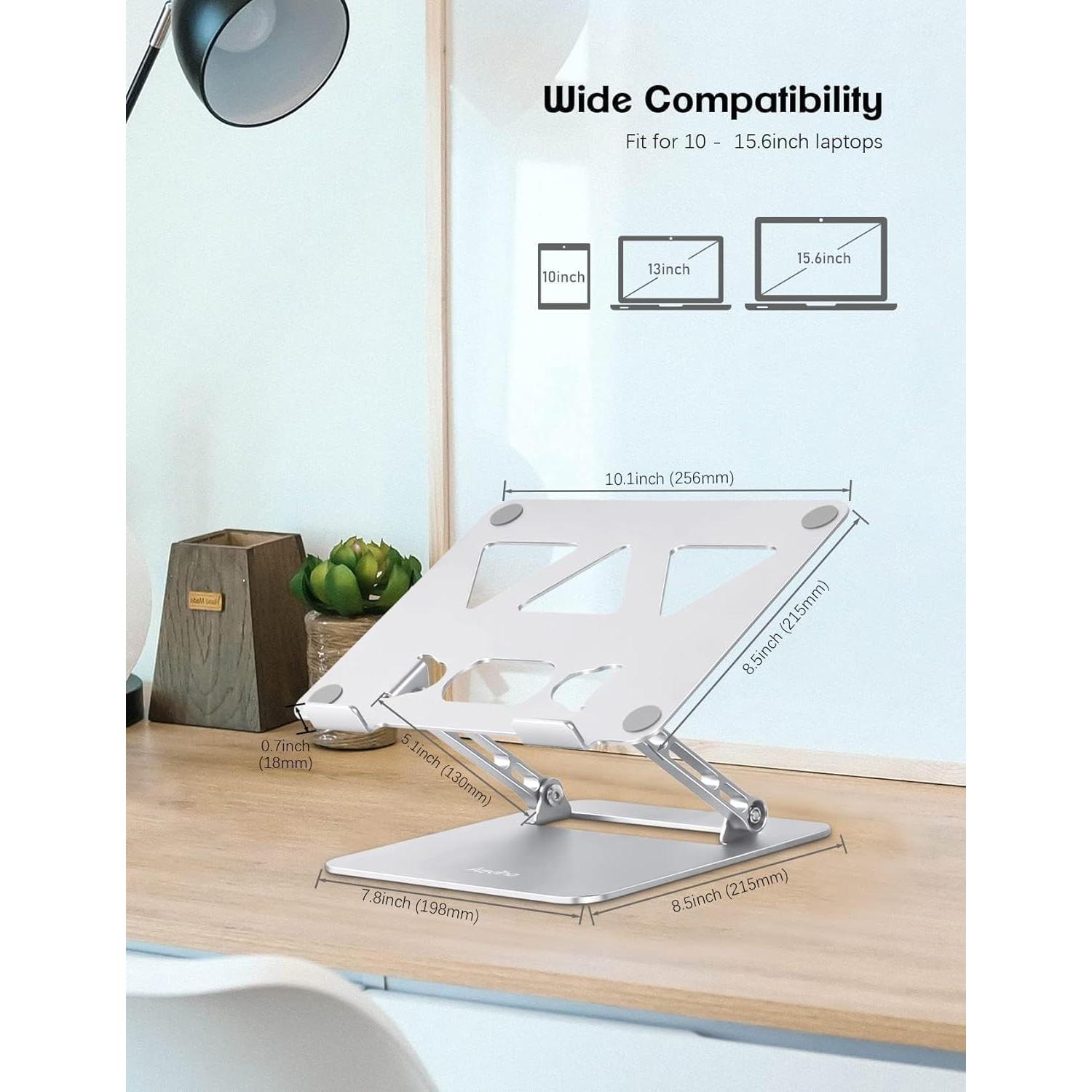 Soporte Ajustable para Laptop Aoviho Plata 10-15.6" Ergonómico