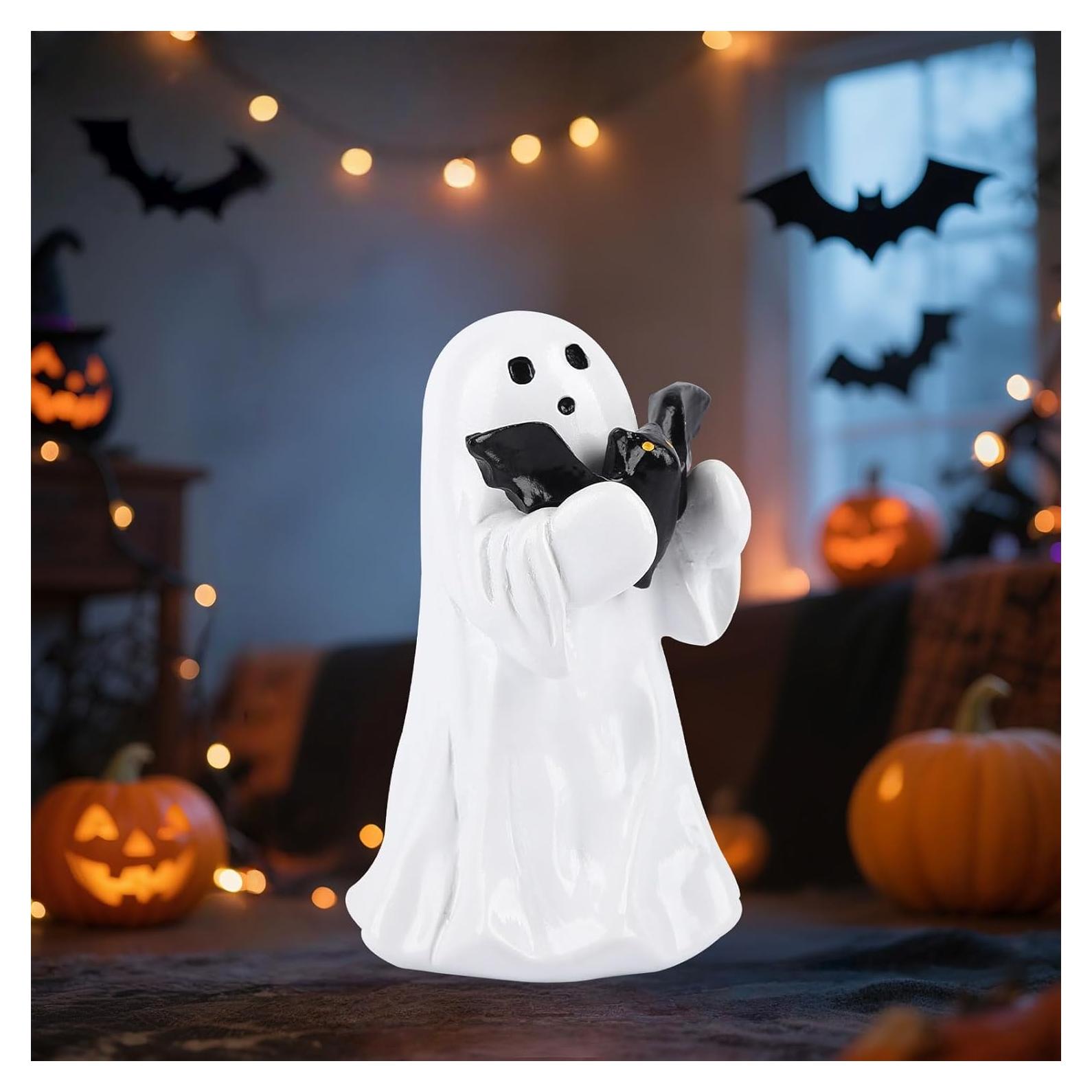 Figura Fantasma Sosteniendo Murciélago Wilupry - Decoración Halloween 9.19x6.50cm