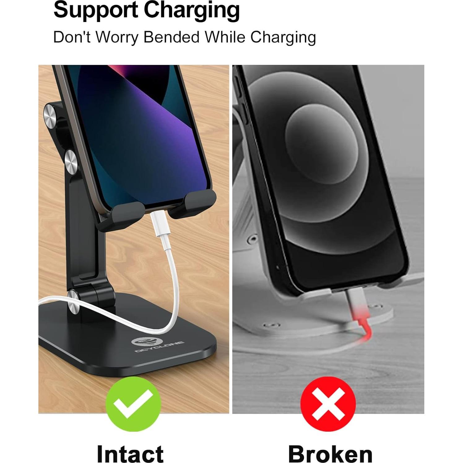 Soporte para Teléfono OCYCLONE Ajustable Plegable Negro