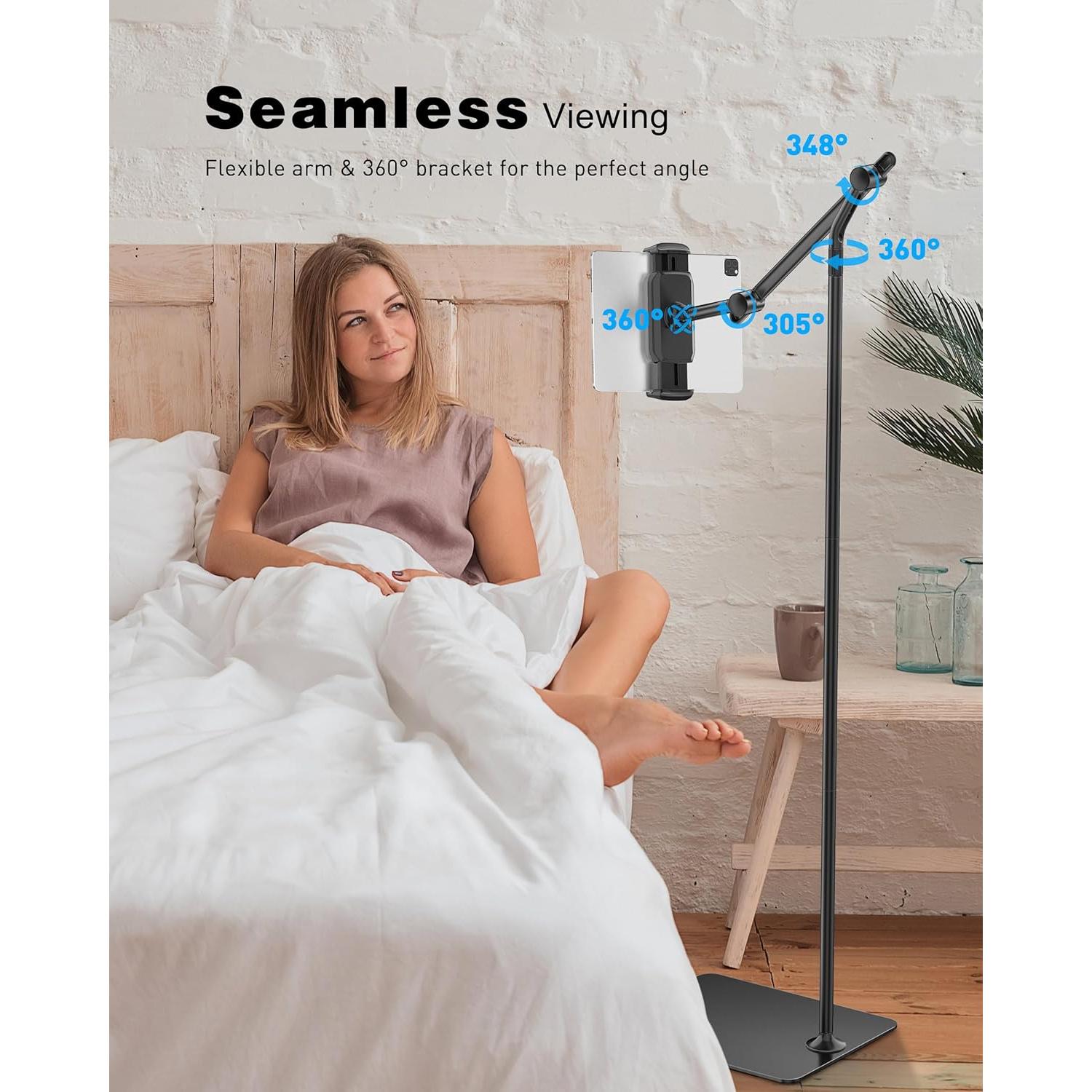 Soporte de Piso AboveTEK Ajustable para Tabletas 360° Negro