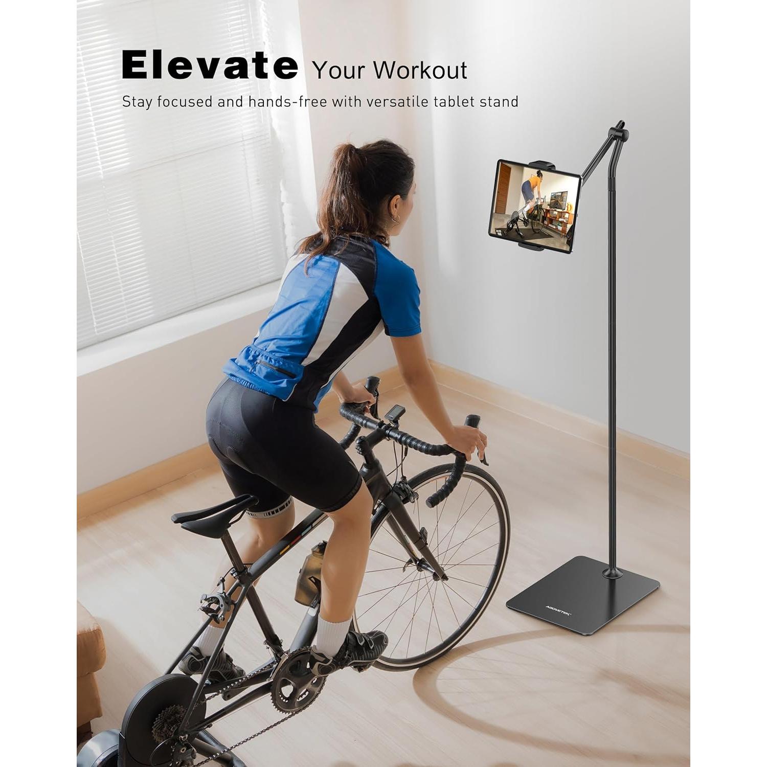 Soporte de Piso AboveTEK Ajustable para Tabletas 360° Negro