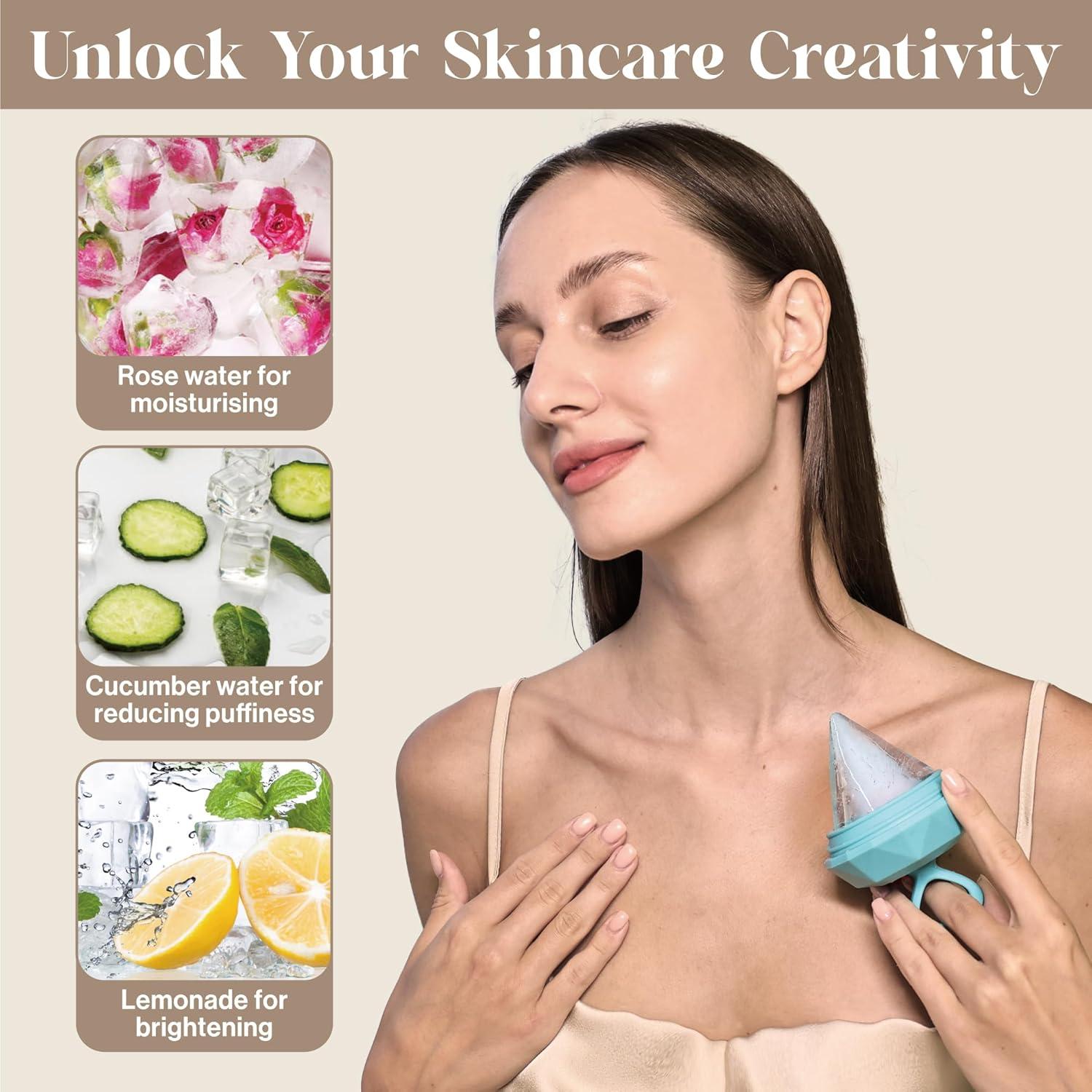 Rodillo Facial de Hielo Rena Chris Azul - Silicona Reutilizable