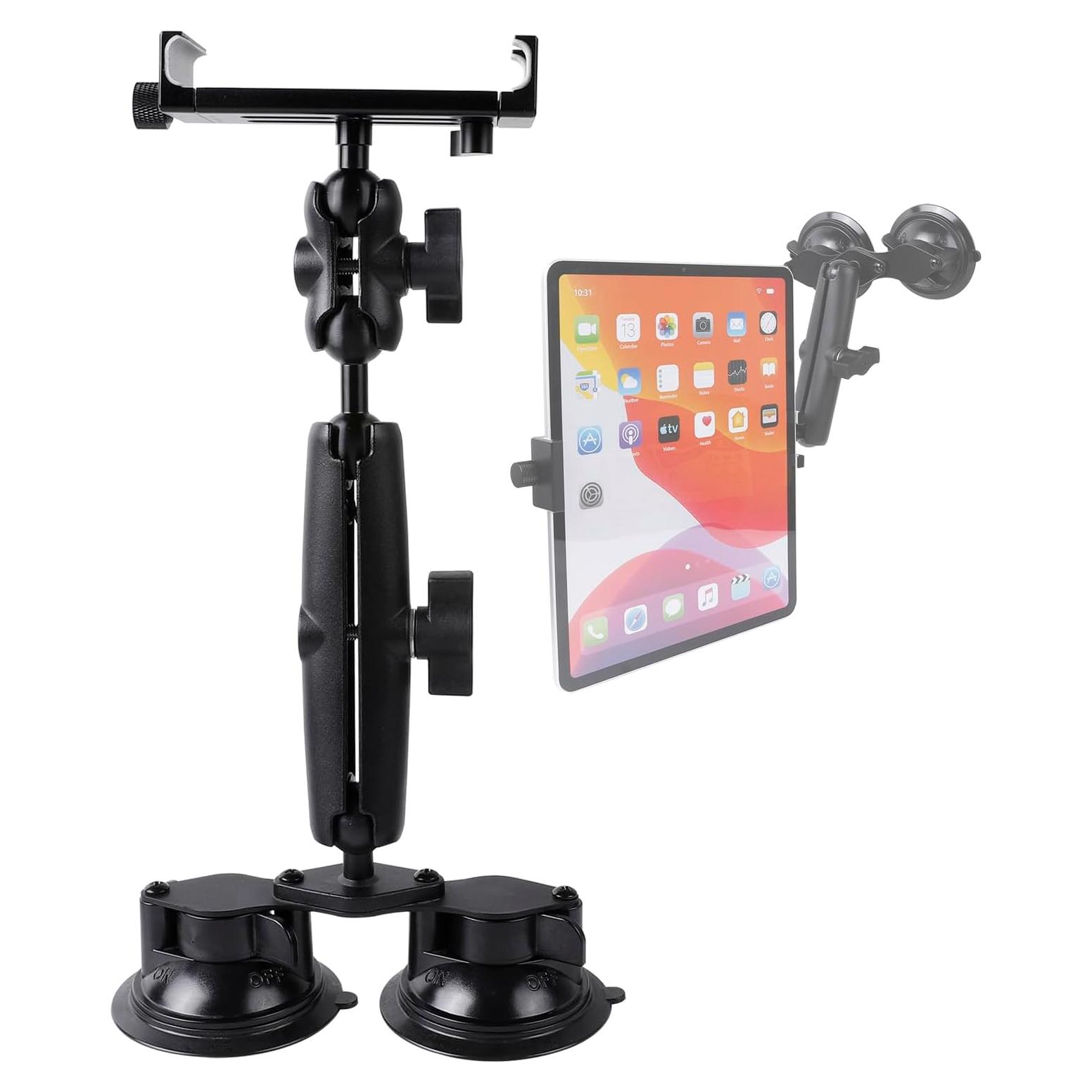 Soporte de Tableta Aluminio Doble Ventosa 360° para iPad