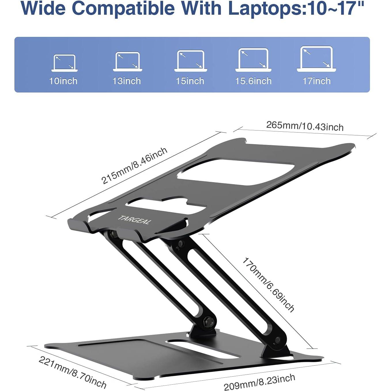 Soporte de Laptop Ajustable Targeal Negro Ergonómico