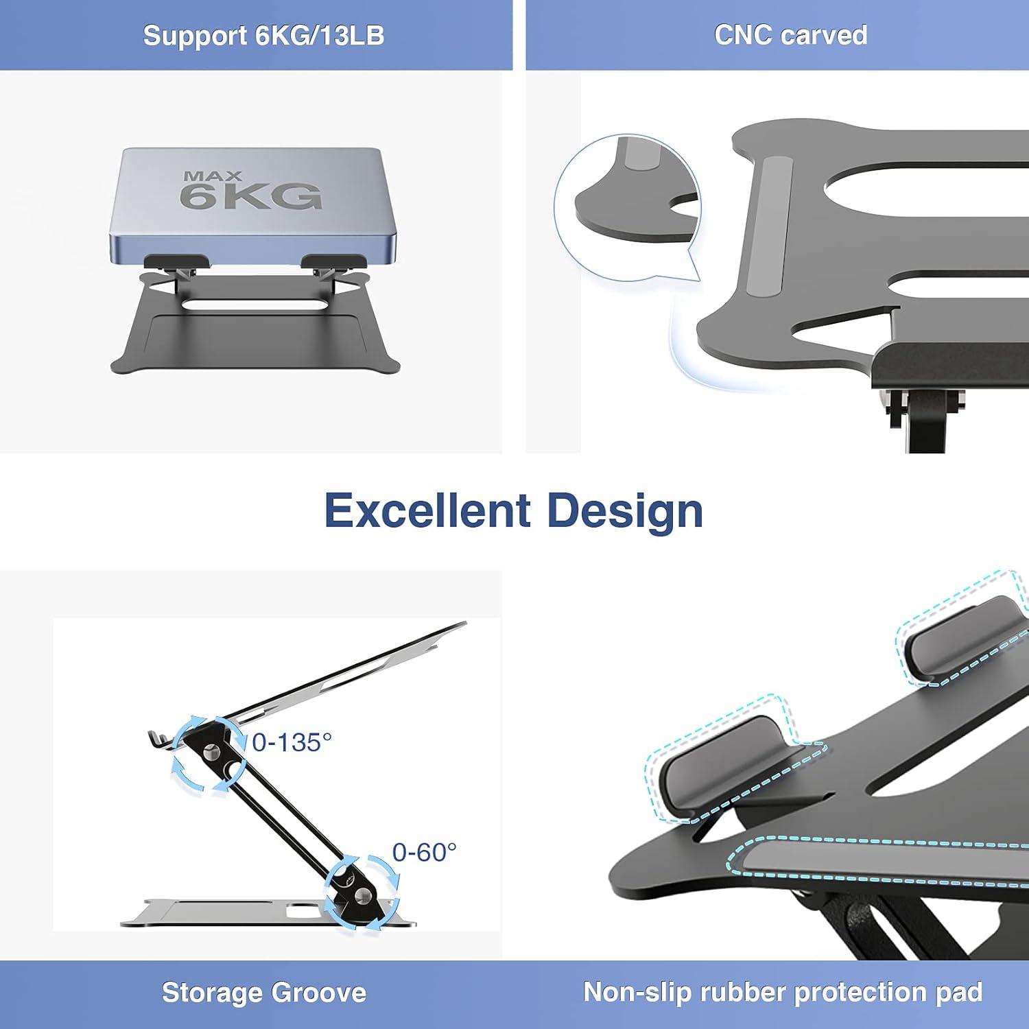 Soporte de Laptop Ajustable Targeal Negro Ergonómico