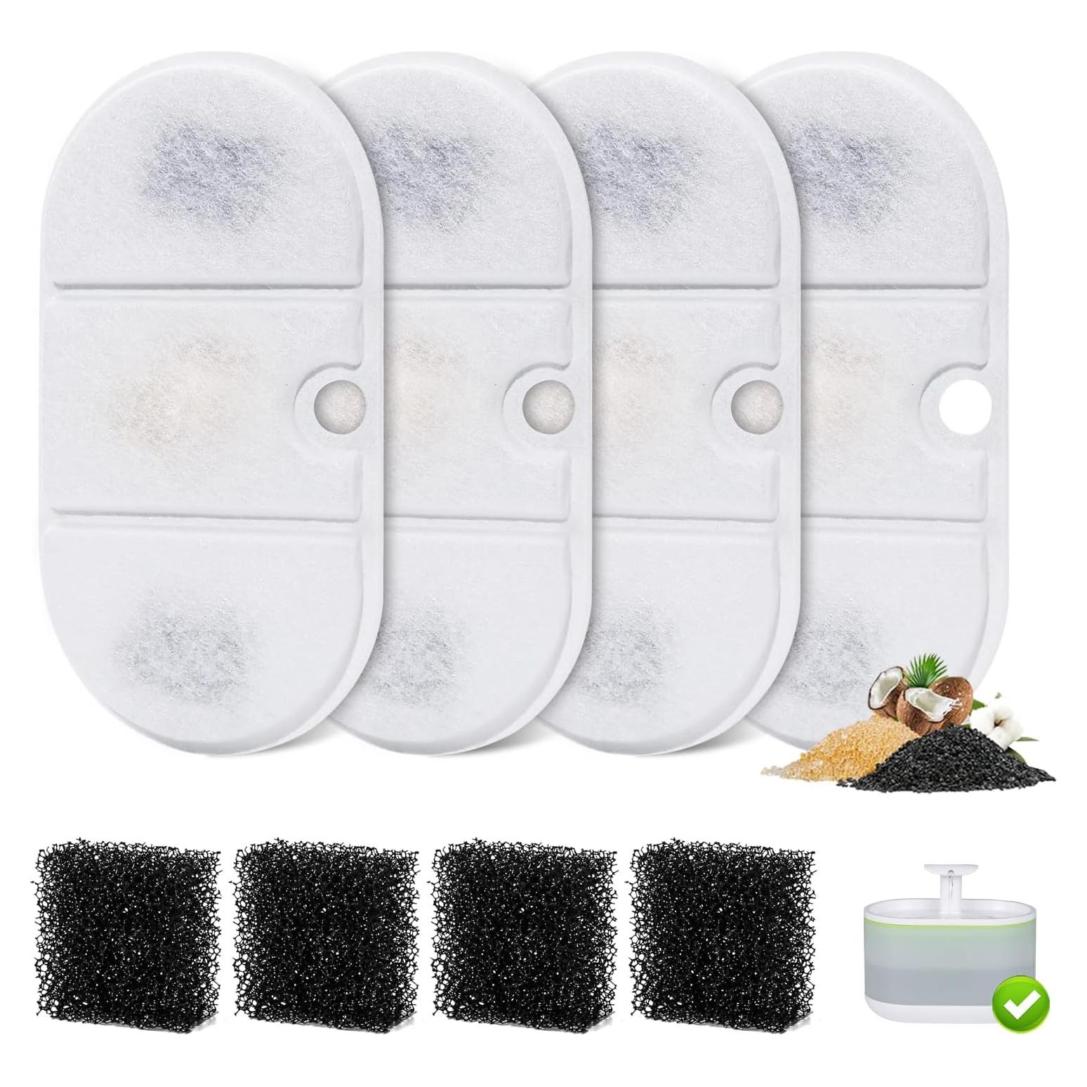 Filtros de Reemplazo Mukkela para Fuente de Agua Gatos 4 Paquetes