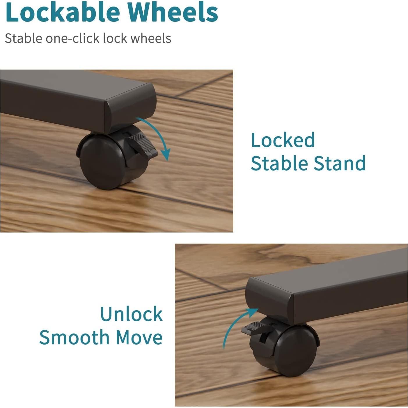 Mesa de Laptop Ajustable LINGMI Negra 39x60 cm Rodante